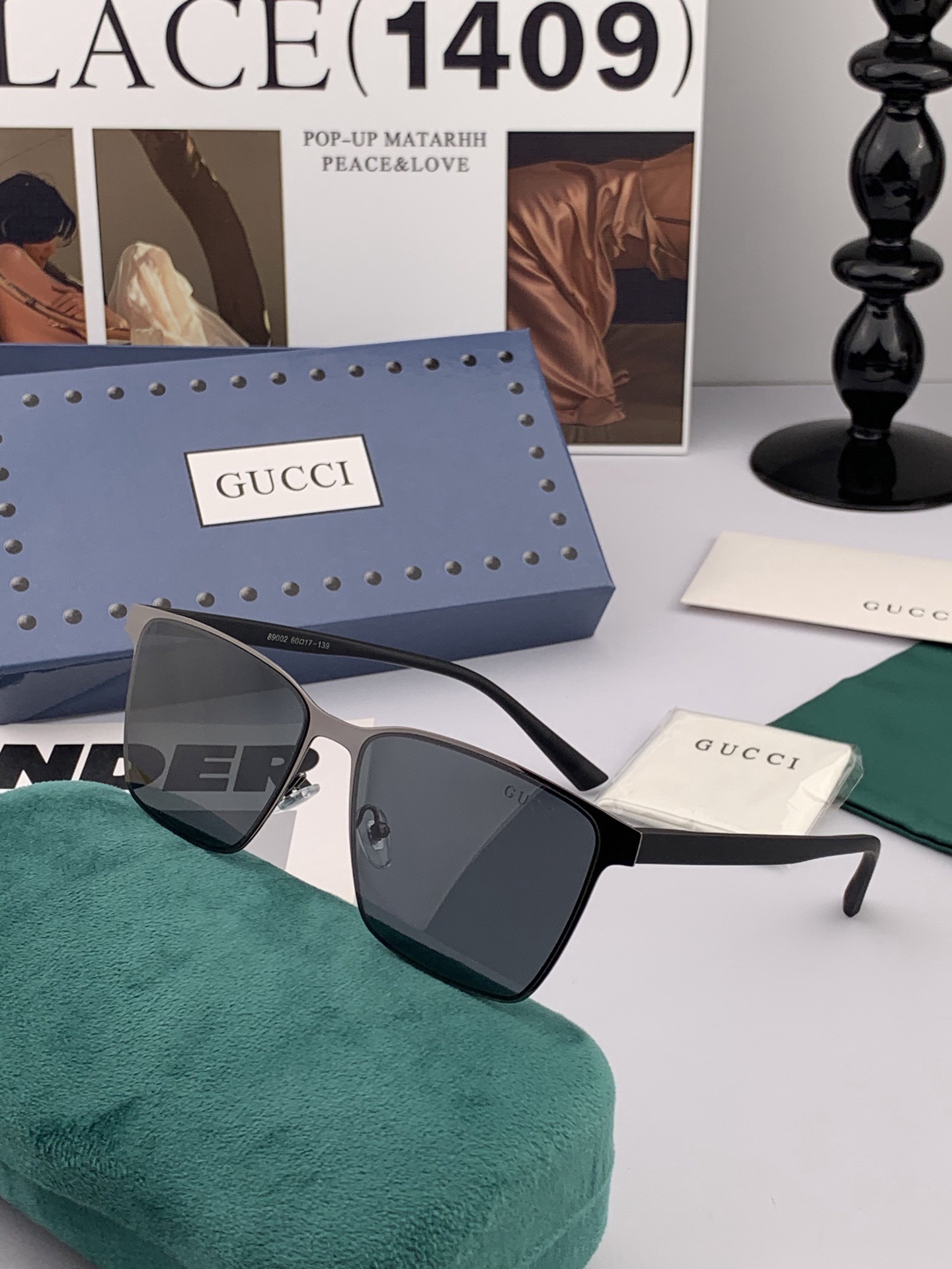 GUCCI 男款炫彩飞行员偏光太阳镜 ❤️材质：高清尼龙加厚卡槽高清偏光镜片 🌹无边框镜架💕颜👍型号：G
