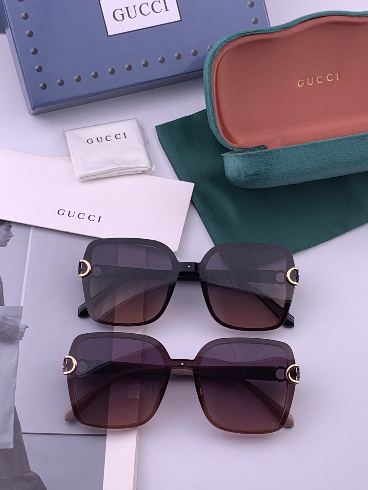 【TR偏光系列】Gucci   经典的方框设计，不挑脸型，无论搭配大衣还是连衣裙都非常显气质偏光镜片预防