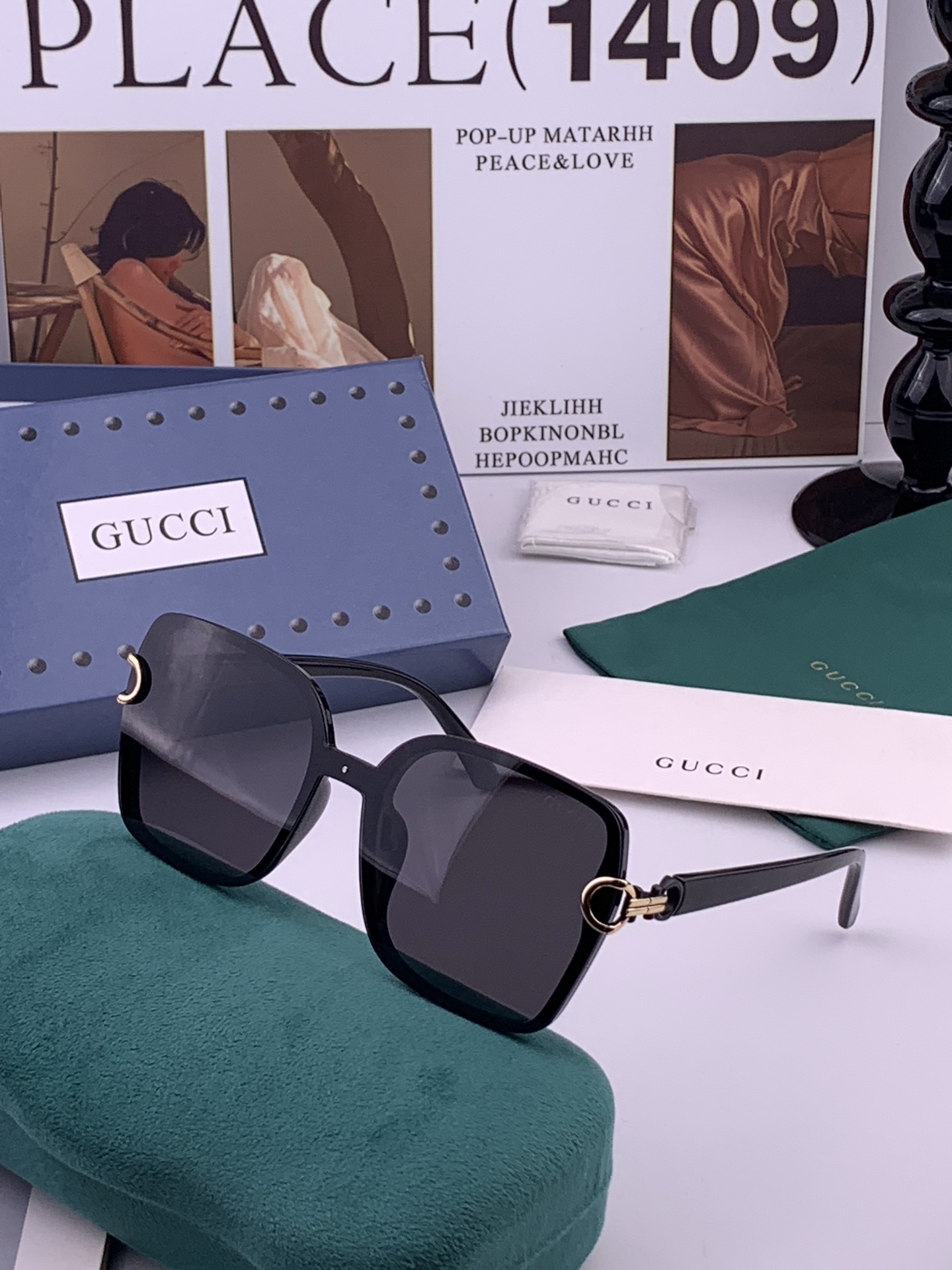 【TR偏光系列】Gucci   经典的方框设计，不挑脸型，无论搭配大衣还是连衣裙都非常显气质偏光镜片预防