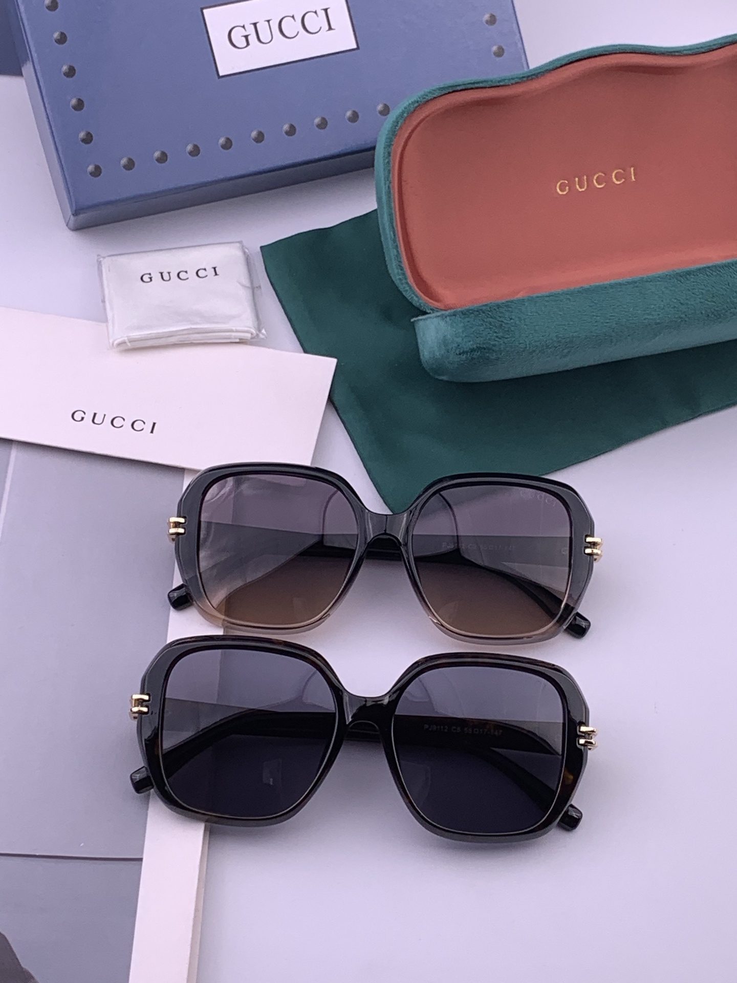 🔺 【GUCCI-偏光太阳镜】开春新款 潮流爆款 时尚方框偏光太阳镜 高品质 佩戴舒适 网红潮款墨镜 女