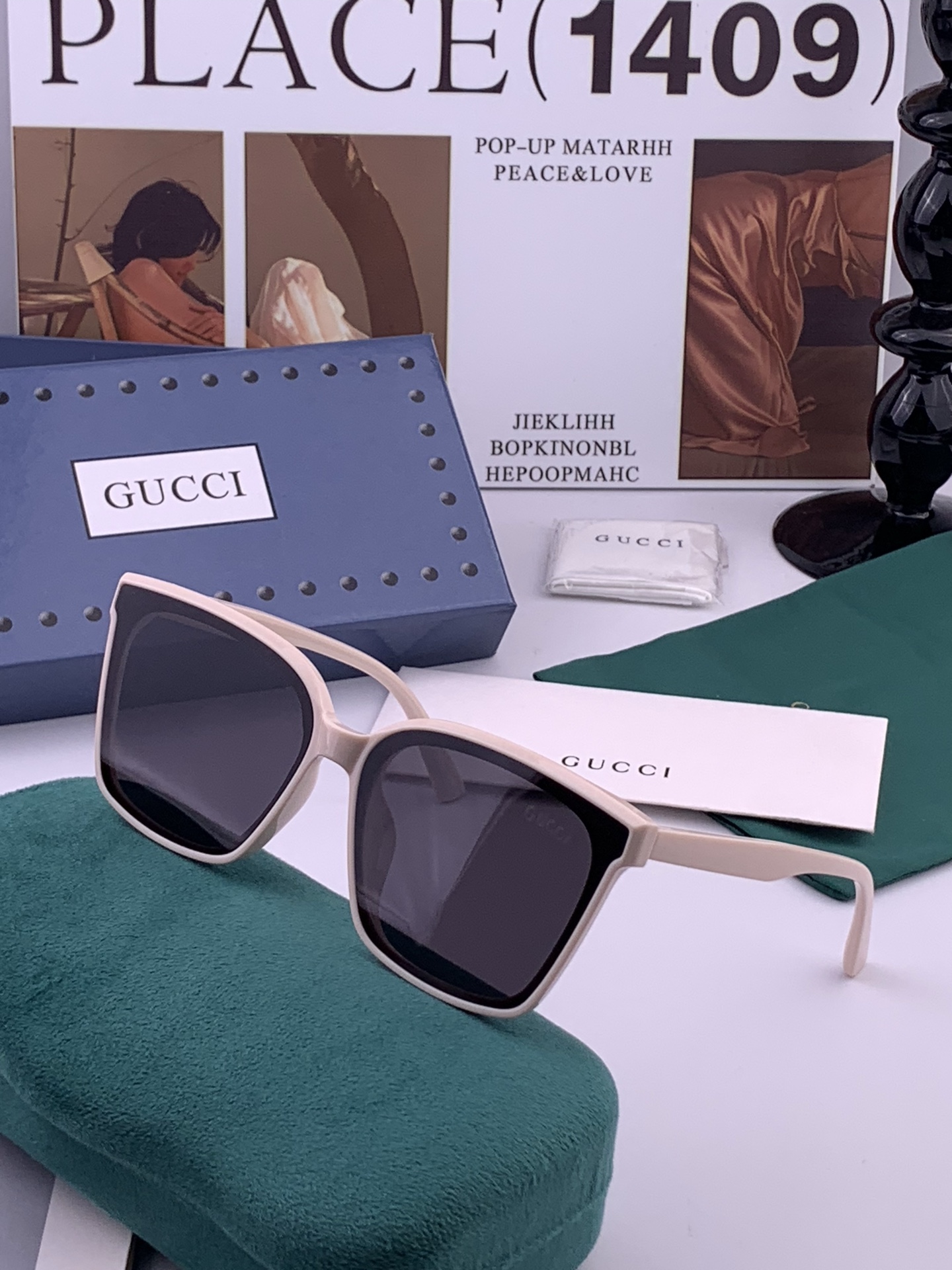 🔺 【GUCCI】开春新款 潮流爆款 时尚方框偏光太阳镜 高品质 佩戴舒适 网红潮款墨镜 女士高清尼龙偏