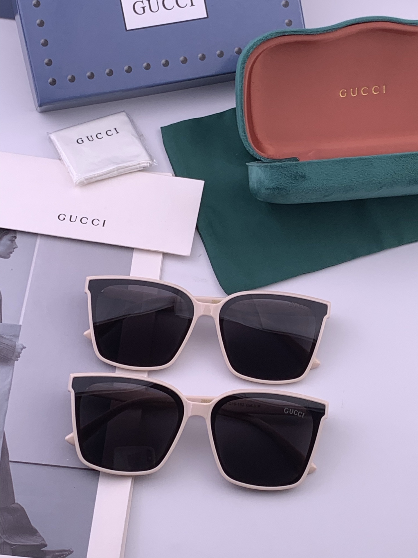 🔺 【GUCCI】开春新款 潮流爆款 时尚方框偏光太阳镜 高品质 佩戴舒适 网红潮款墨镜 女士高清尼龙偏