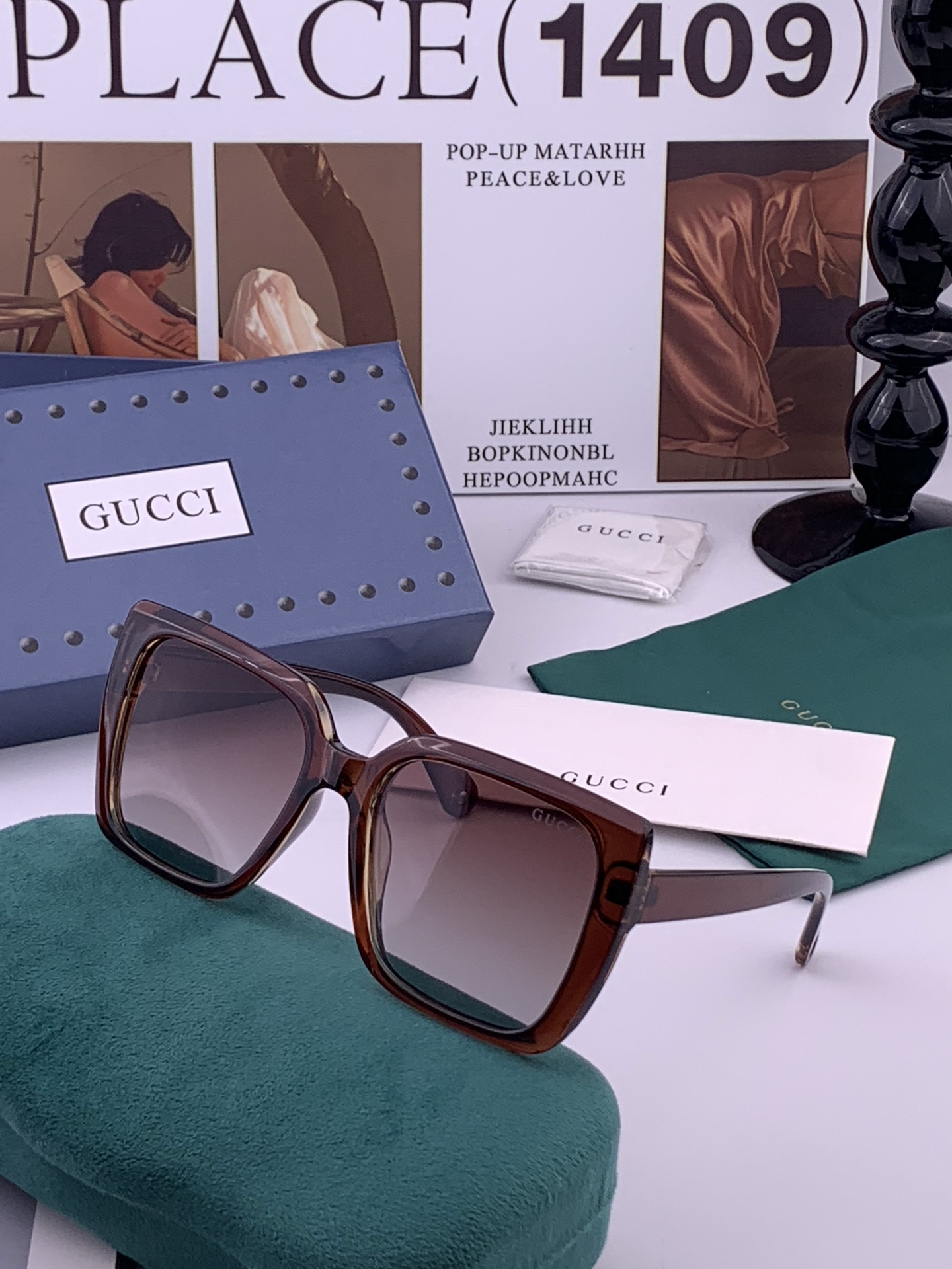 🔺 【GUCCI】开春新款 潮流爆款 时尚方框太阳镜 高品质 佩戴舒适 网红潮款墨镜 型号：G6200