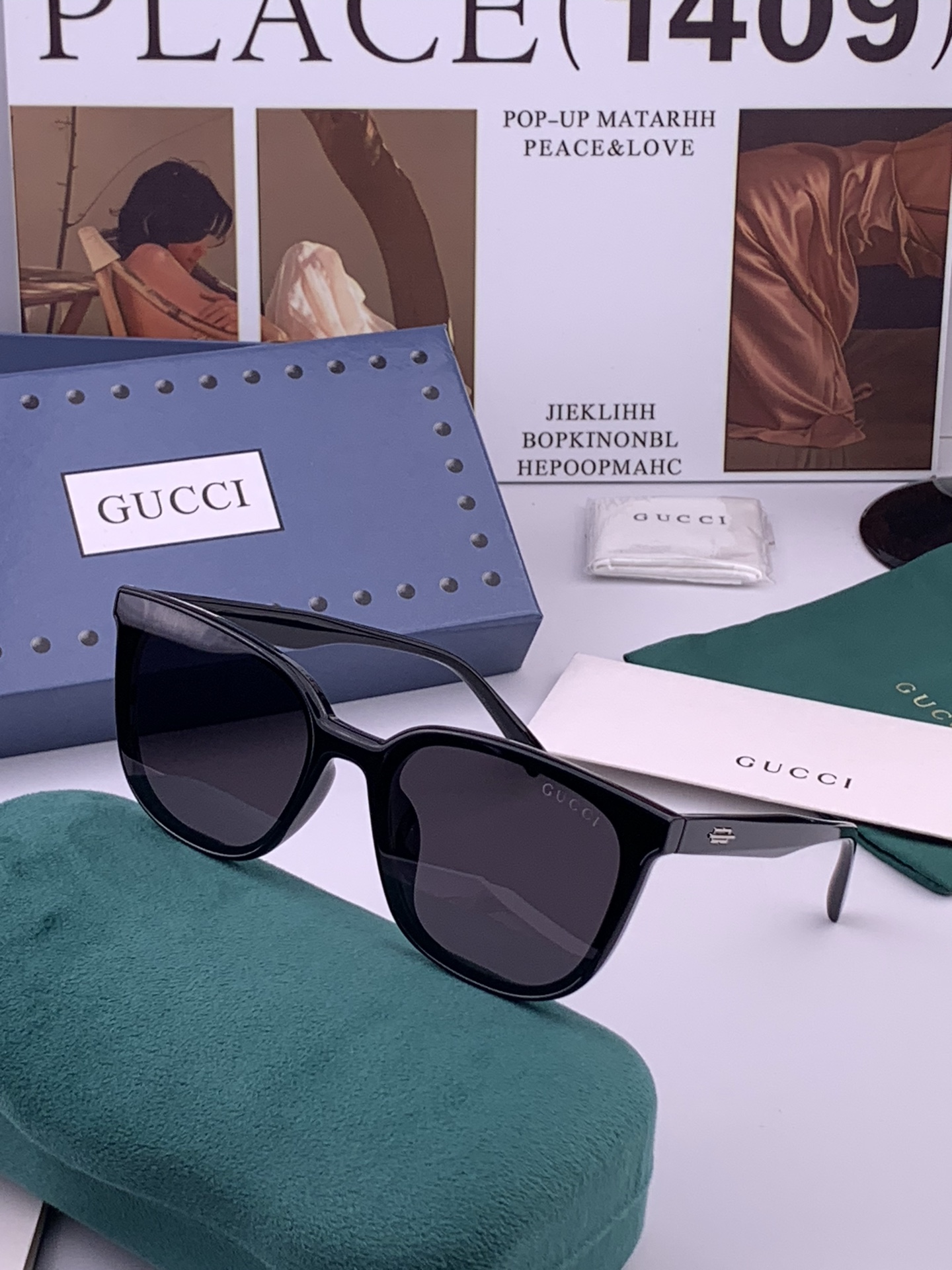 🔺 【GUCCI-偏光太阳镜】开春新款 潮流爆款 时尚方框偏光太阳镜 高品质 佩戴舒适 网红潮款墨镜 女