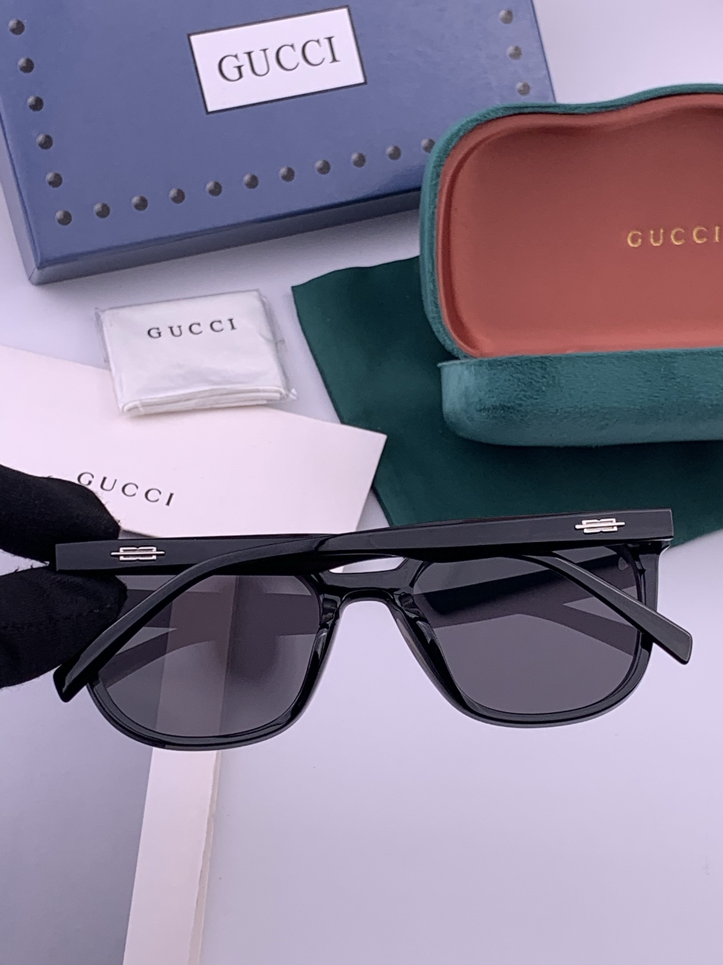 🔺 【GUCCI-偏光太阳镜】开春新款 潮流爆款 时尚方框偏光太阳镜 高品质 佩戴舒适 网红潮款墨镜 女