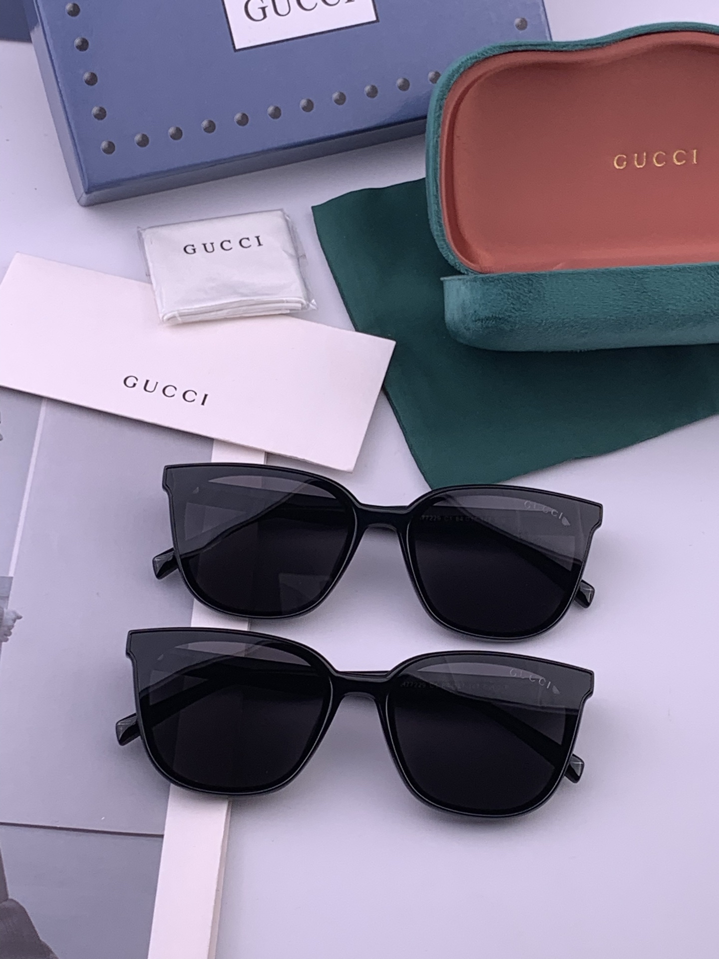 🔺 【GUCCI-偏光太阳镜】开春新款 潮流爆款 时尚方框偏光太阳镜 高品质 佩戴舒适 网红潮款墨镜 女