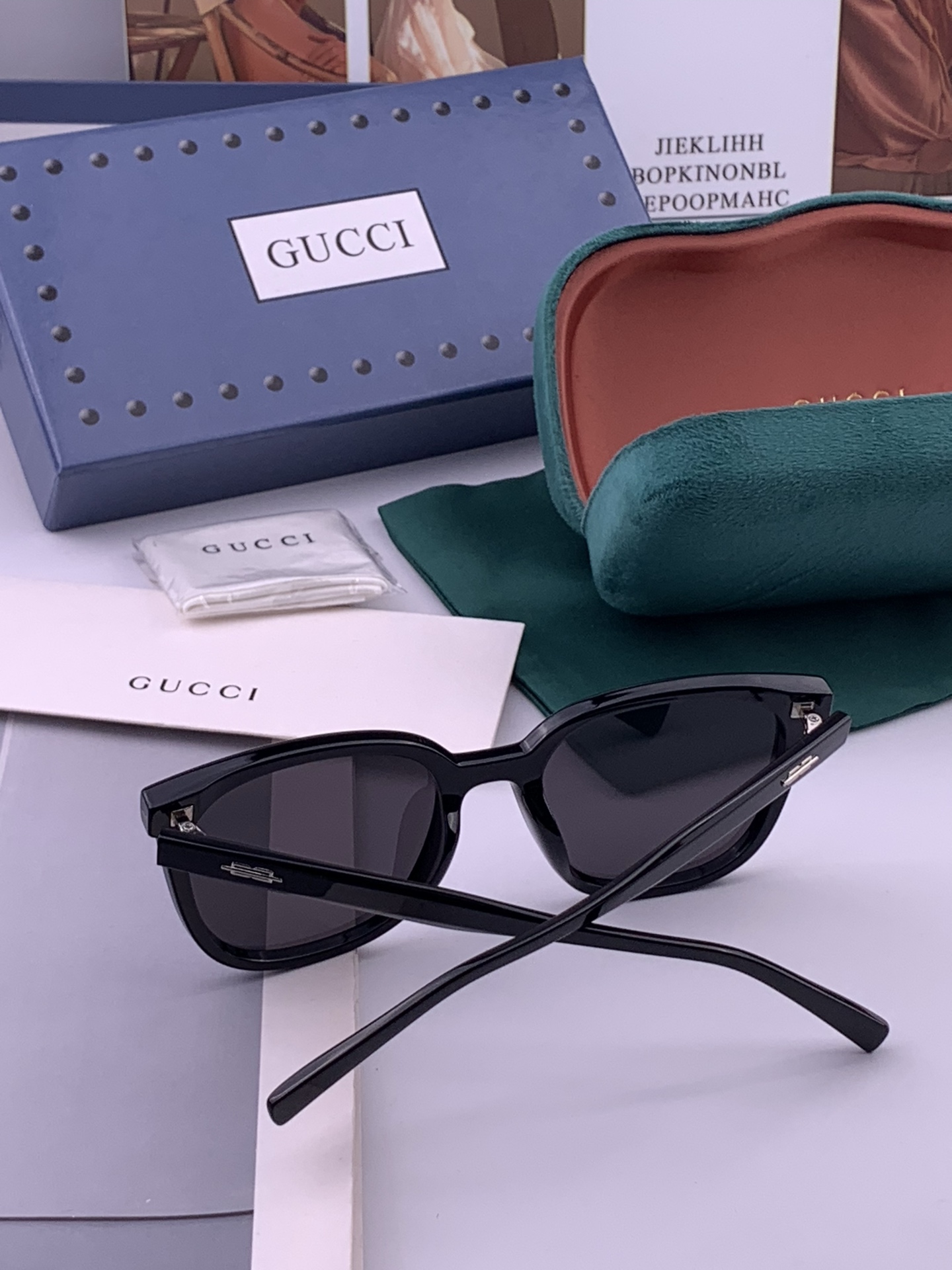 🔺 【GUCCI-偏光太阳镜】开春新款 潮流爆款 时尚方框偏光太阳镜 高品质 佩戴舒适 网红潮款墨镜 女