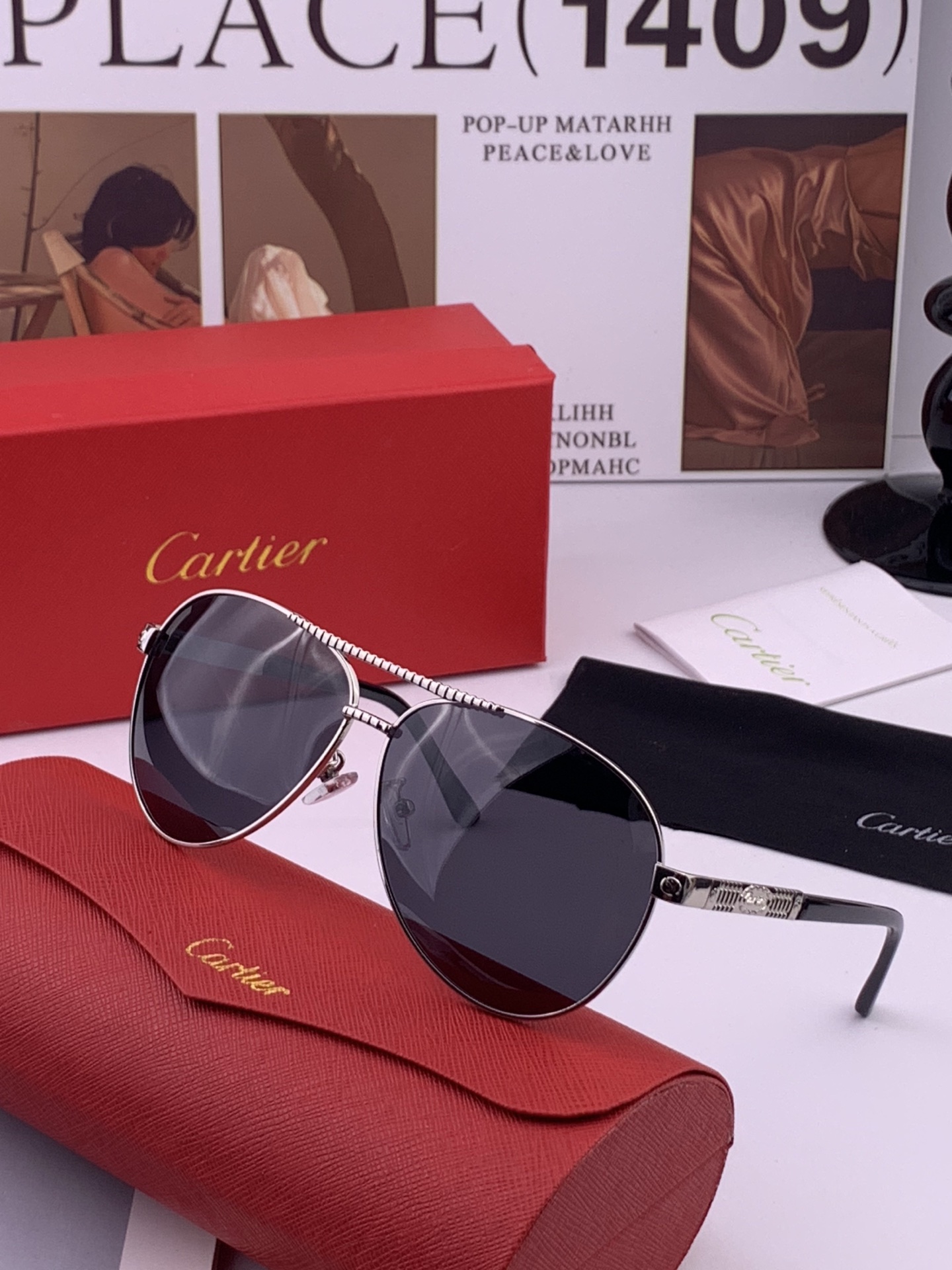 【Cartier  卡地亚】 👑男女款偏光墨镜  双色烤漆工艺  进口宝丽来偏光镜片   顶级做工彰显非