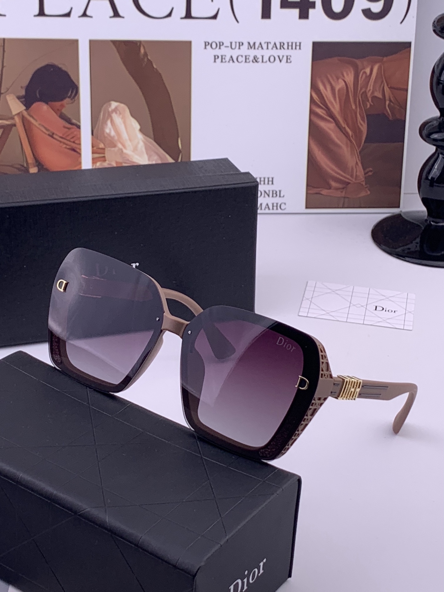 🔺 【DIOR-迪奥】开春新款 潮流爆款 时尚方框偏光太阳镜 高品质 佩戴舒适 网红潮款墨镜 女士高清偏