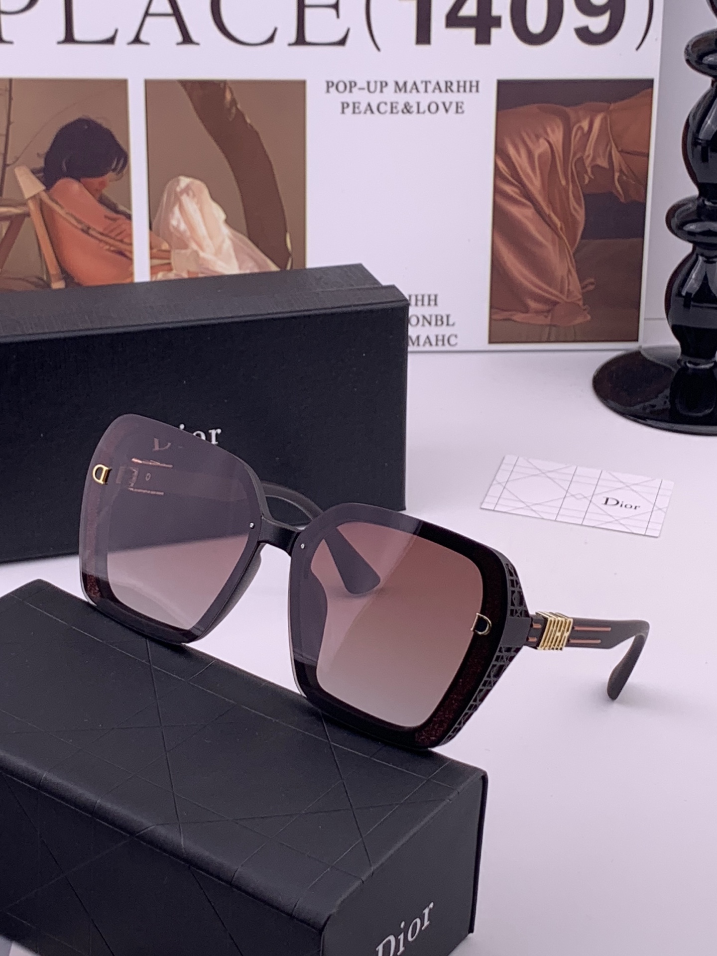 🔺 【DIOR-迪奥】开春新款 潮流爆款 时尚方框偏光太阳镜 高品质 佩戴舒适 网红潮款墨镜 女士高清偏