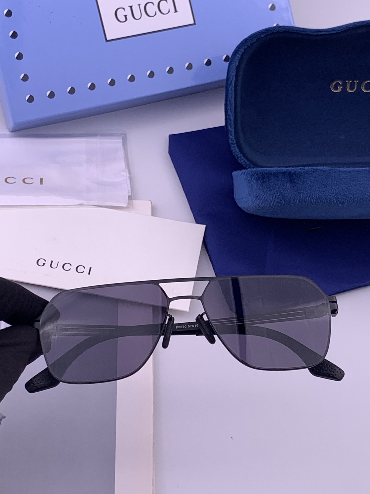 ♦️GUCCI 新款男女情侣款太阳镜多边形墨镜iP电镀永不褪色 超轻超有弹性整幅眼镜无螺丝重要的是压不坏