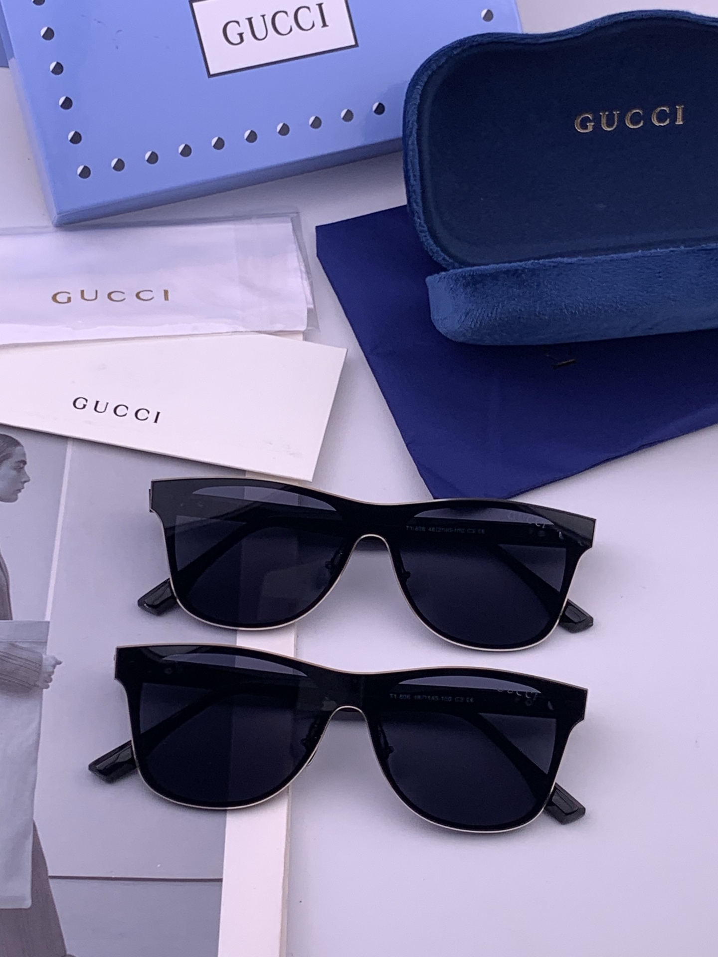 连体镜GUCCI 开春新款一体镜 大框太阳镜男女同款 😎 爆款大框尼龙太阳镜 超逼格超酷 镜腿品牌设计感
