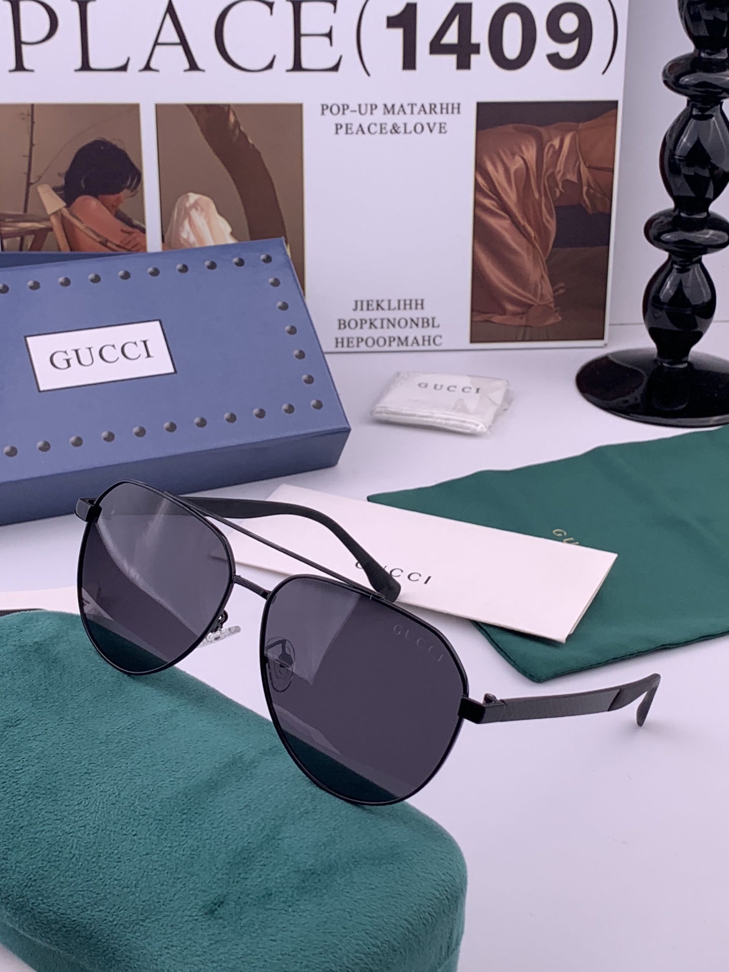 Gucci 。  高品质男女款墨镜   👍 进口宝丽来偏光镜片  。蛤蟆镜 开车钓鱼都可 。百搭显瘦墨镜