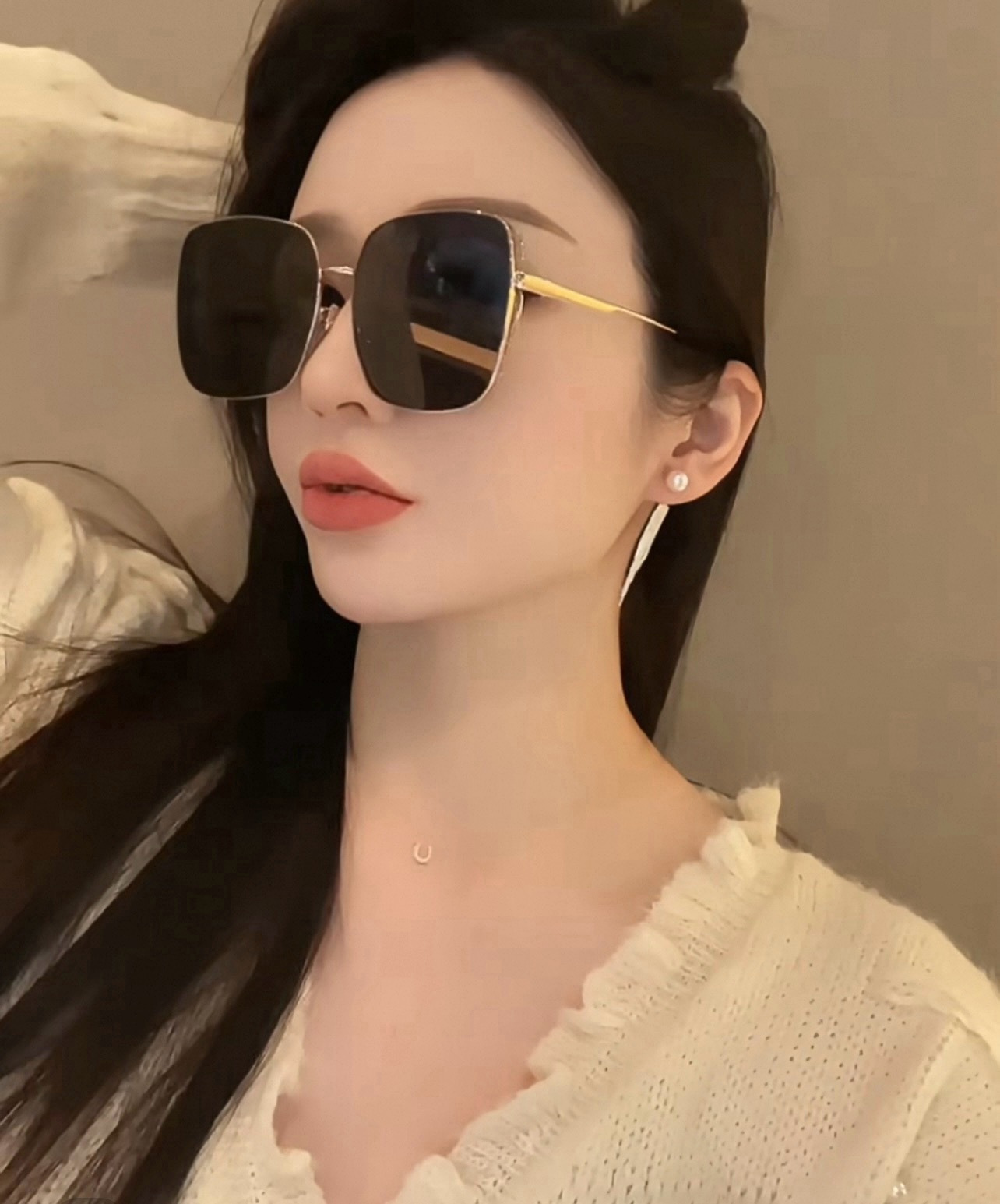 【尼龙偏光系列】GUCCI太阳镜墨圆框设计，不挑脸型，无论搭配大衣还是连衣裙都非常显气质偏光镜片预防紫外线  型号：G4