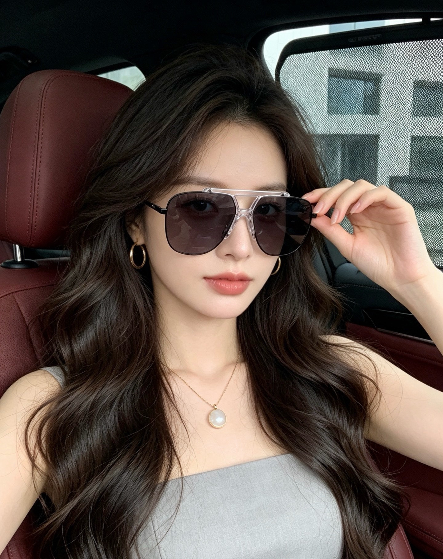 🔺 【GUCCI】开春新款 潮流爆款 时尚方框偏光太阳镜 高品质 佩戴舒适 网红潮款墨镜 女士高清尼龙偏光太阳镜🕶️ 🎉