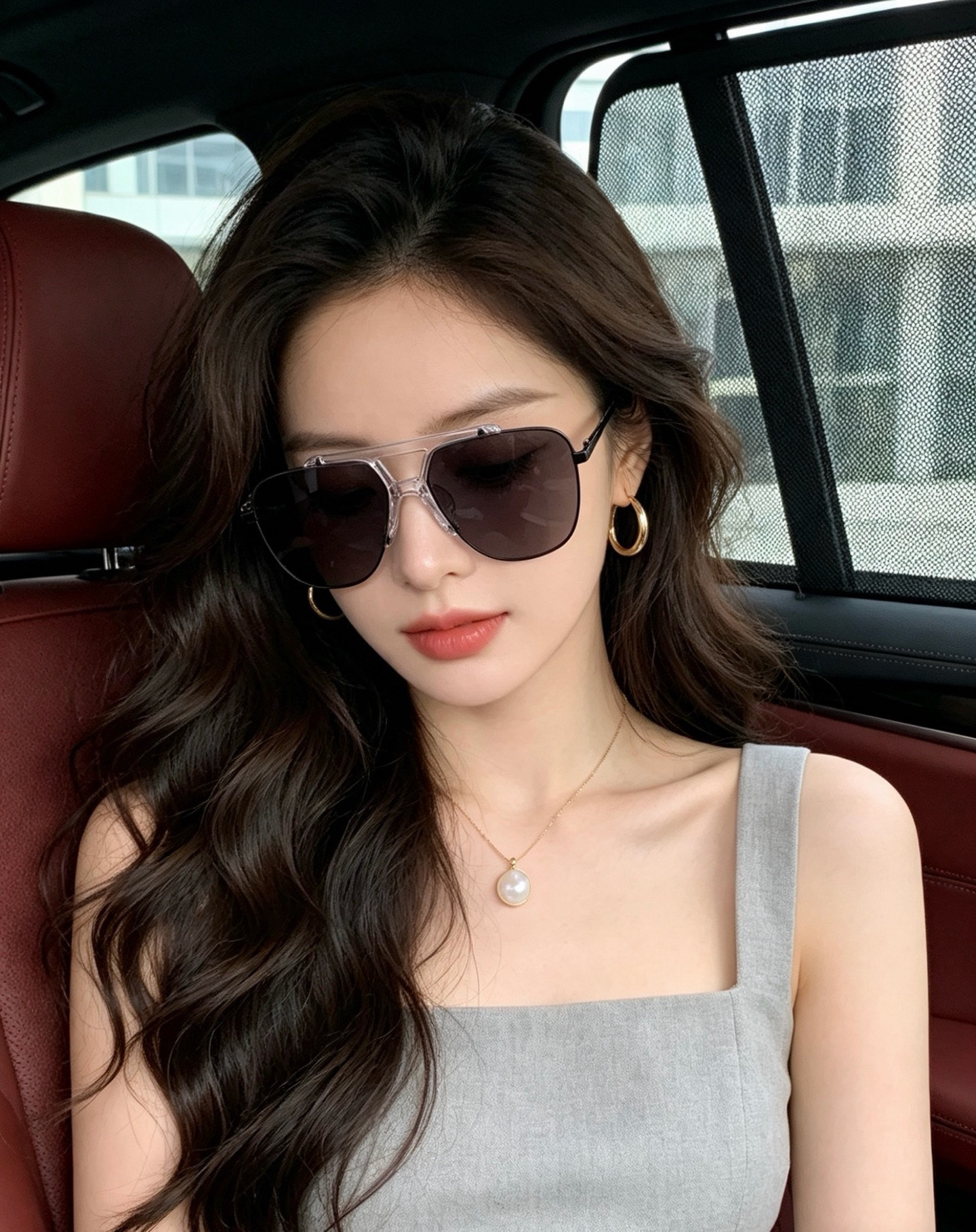 🔺 【GUCCI】开春新款 潮流爆款 时尚方框偏光太阳镜 高品质 佩戴舒适 网红潮款墨镜 女士高清尼龙偏光太阳镜🕶️ 🎉