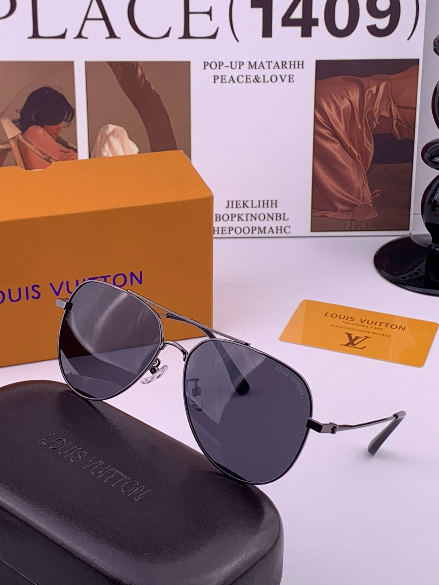 LV 。  高品质男女款墨镜   👍 进口宝丽来偏光镜片  。蛤蟆镜 开车钓鱼都可 。百搭显瘦墨镜韩版男士飞行员大框司机