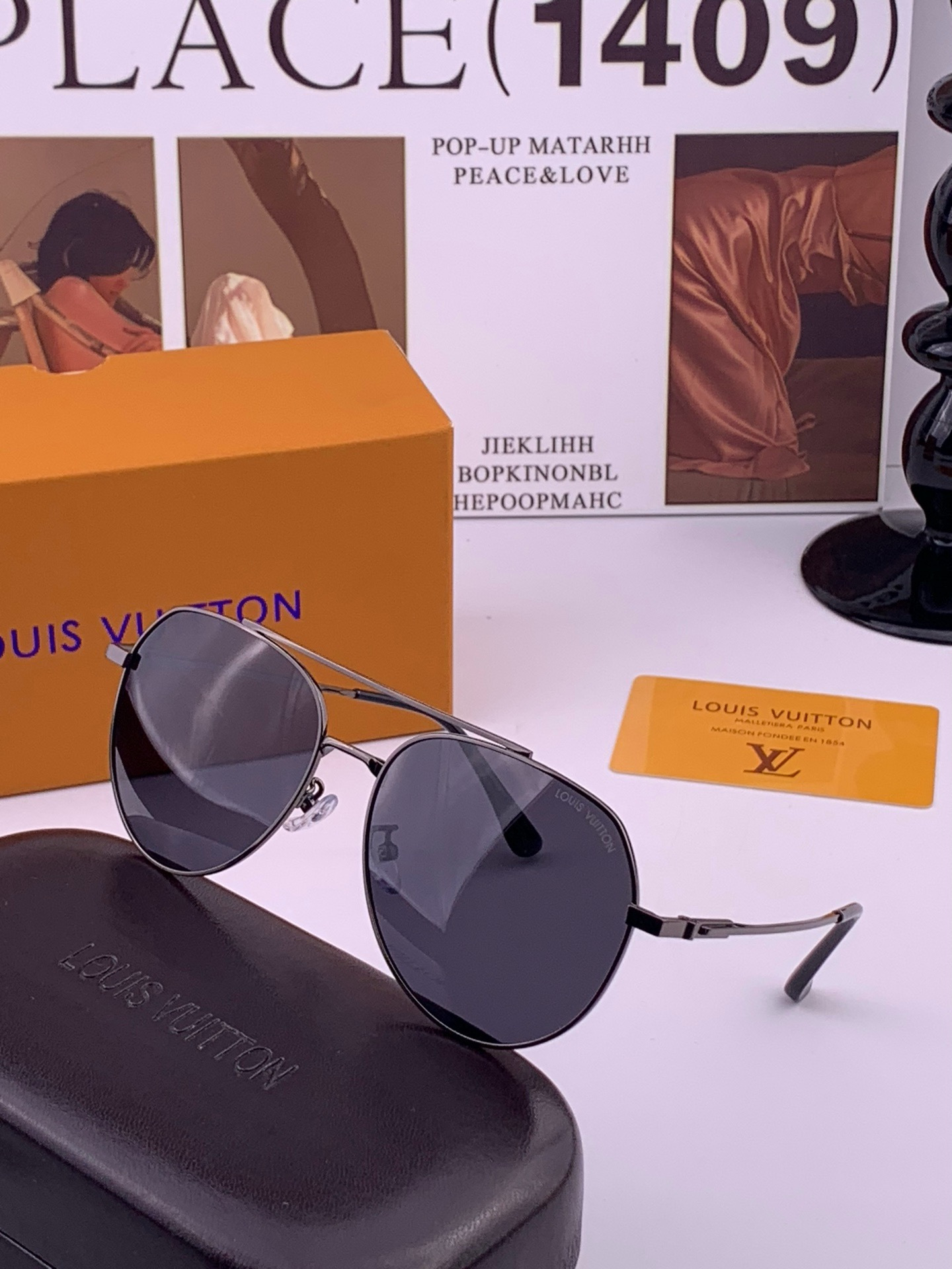 LV 。  高品质男女款墨镜   👍 进口宝丽来偏光镜片  。蛤蟆镜 开车钓鱼都可 。百搭显瘦墨镜韩版男士飞行员大框司机