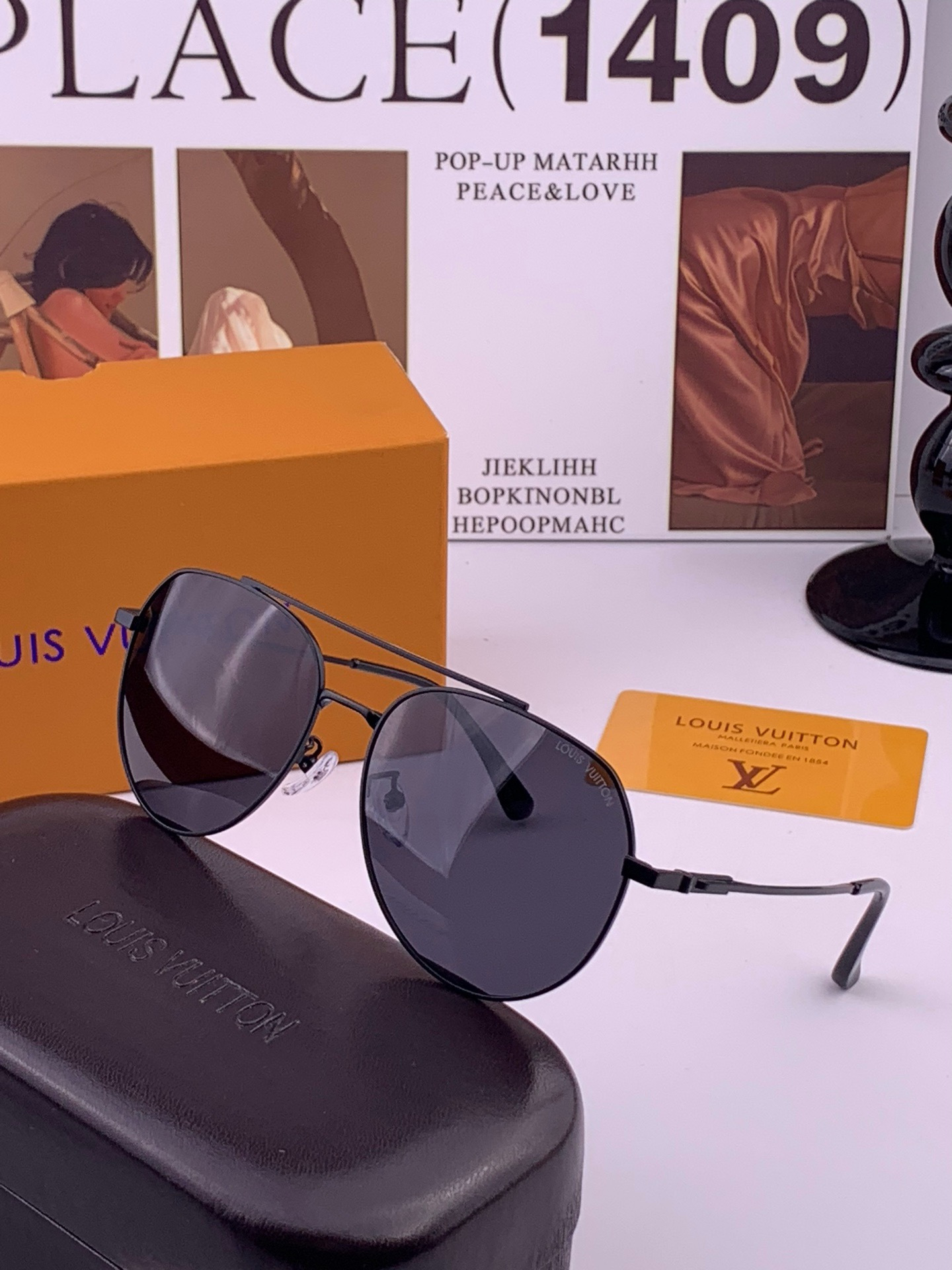 LV 。  高品质男女款墨镜   👍 进口宝丽来偏光镜片  。蛤蟆镜 开车钓鱼都可 。百搭显瘦墨镜韩版男士飞行员大框司机