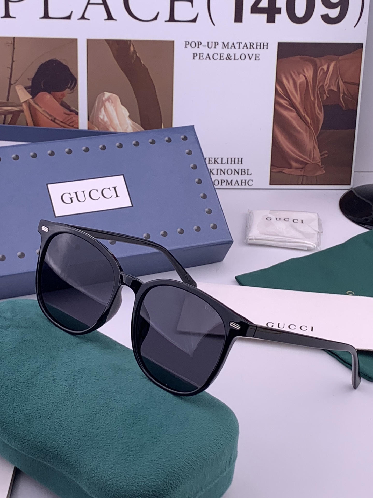 【TR偏光系列】Gucci   经典的圆框设计，情侣款不挑脸型，无论搭配大衣还是连衣裙都非常显气质偏光镜片预防紫外线 型