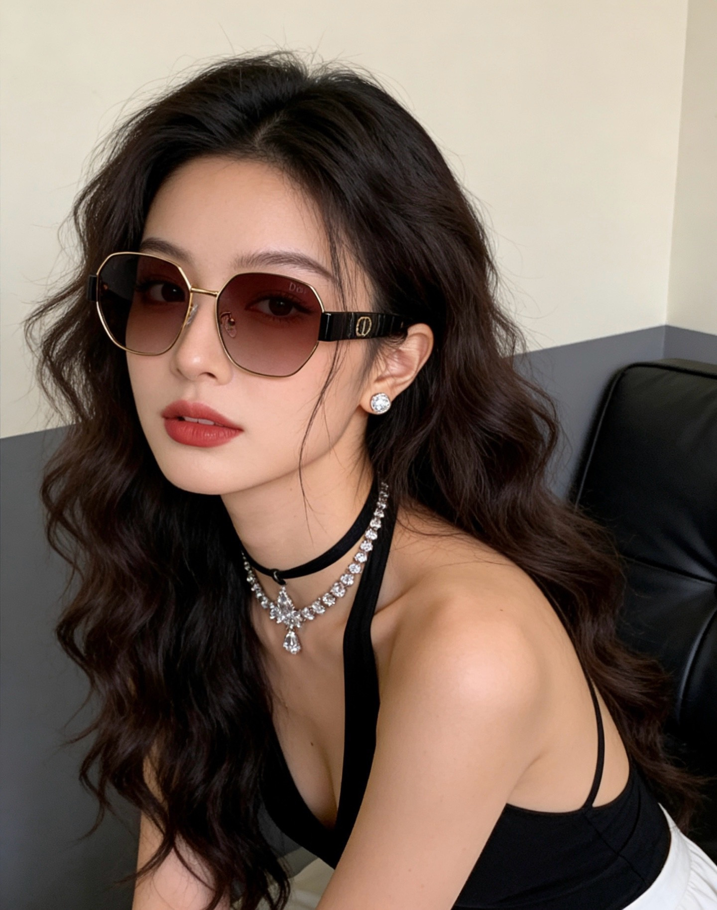 DIOR🌋☔️时尚圆框太阳镜镜片 顶级奢侈品[强] 高品质[胜利][亲亲]🍦🍨 [得意] 气质非凡😄 🍫🍪女士开车墨镜[