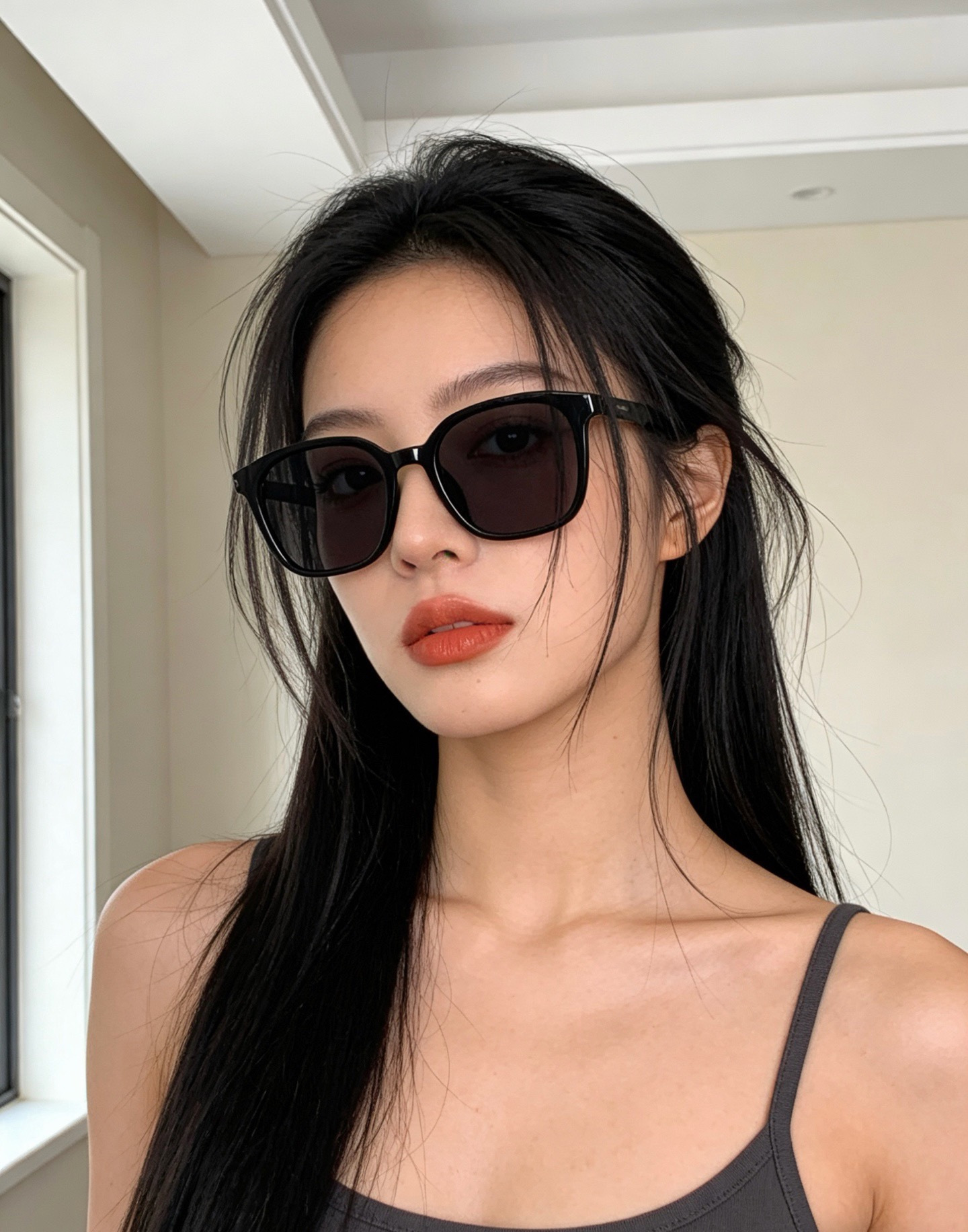 🔺 【GUCCI】开春新款 潮流爆款 时尚方框偏光太阳镜 高品质 佩戴舒适 网红潮款墨镜 女士高清尼龙偏光太阳镜🕶️ 🎉