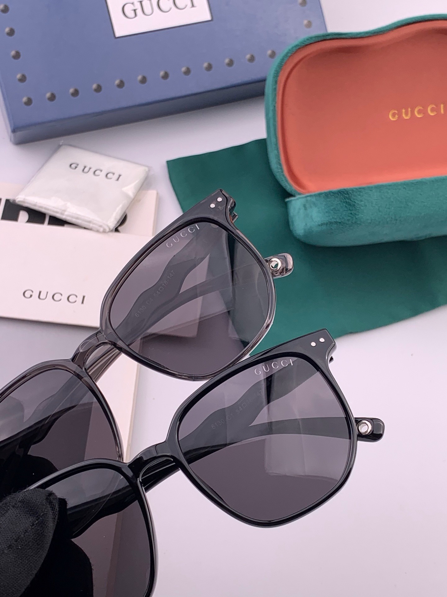 🔺 【GUCCI】开春新款 潮流爆款 时尚方框偏光太阳镜 高品质 佩戴舒适 网红潮款墨镜 女士高清尼龙偏光太阳镜🕶️ 🎉
