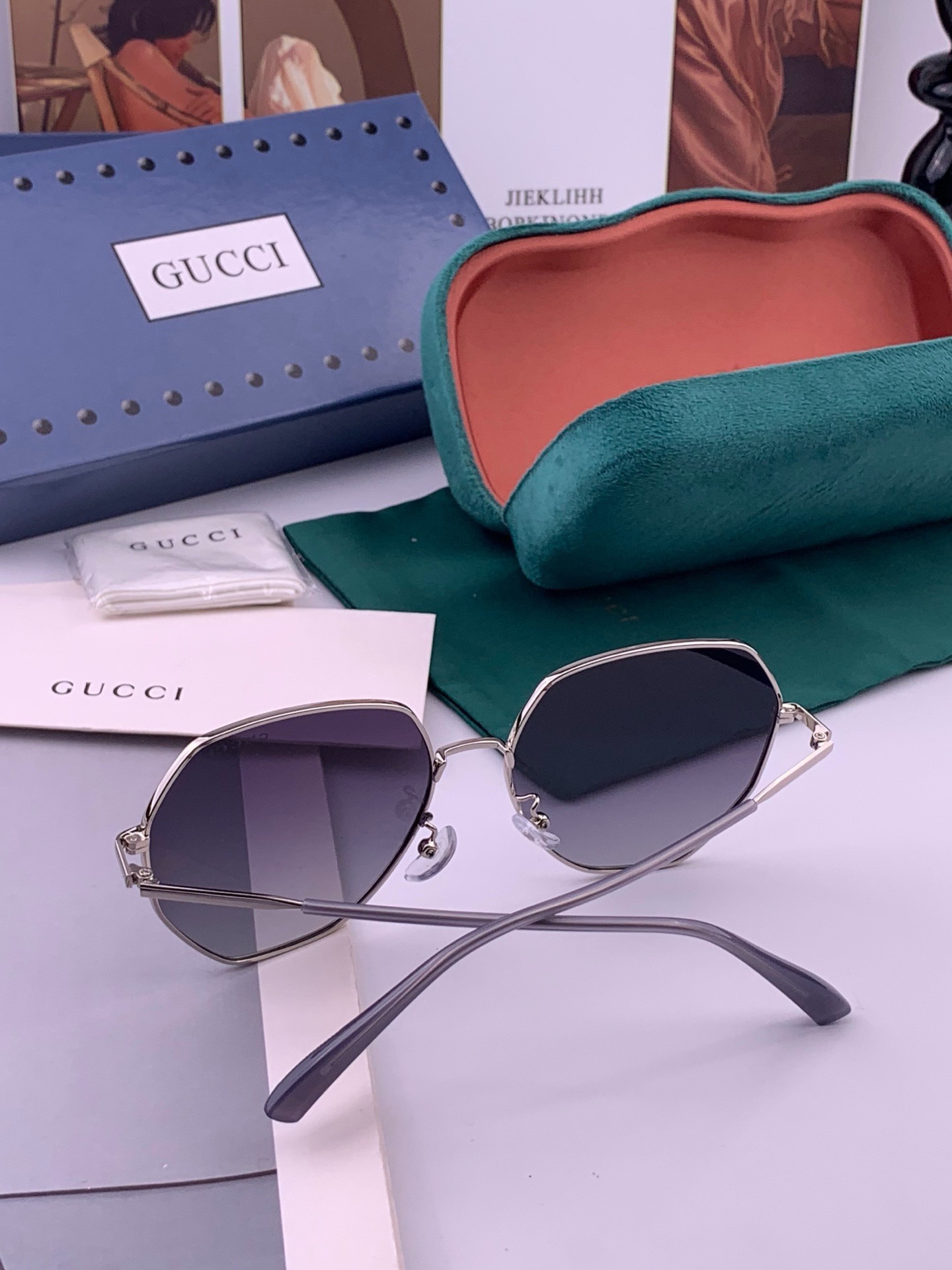 🔺 【GUCCI-偏光太阳镜】开春新款 潮流爆款 时尚圆框偏光太阳镜 高品质 佩戴舒适 网红潮款墨镜 女士高清偏光太阳镜