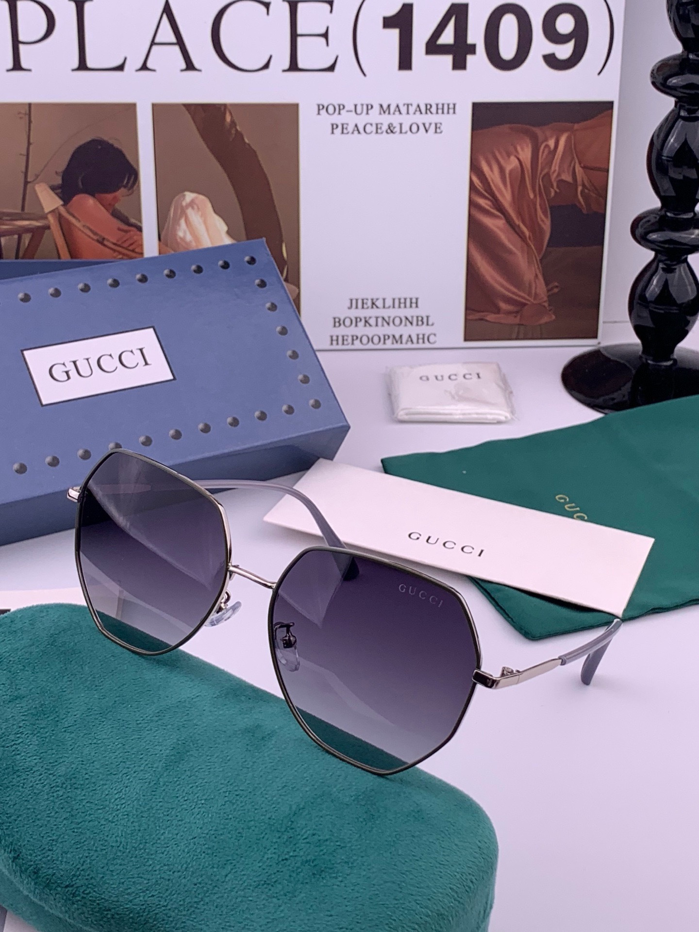 🔺 【GUCCI-偏光太阳镜】开春新款 潮流爆款 时尚圆框偏光太阳镜 高品质 佩戴舒适 网红潮款墨镜 女士高清偏光太阳镜
