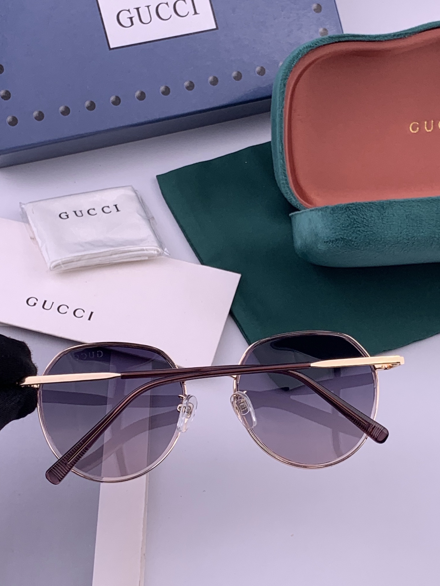 🔺 【GUCCI-偏光太阳镜】开春新款 潮流爆款 时尚圆框偏光太阳镜 高品质 佩戴舒适 网红潮款墨镜 女士高清偏光太阳镜