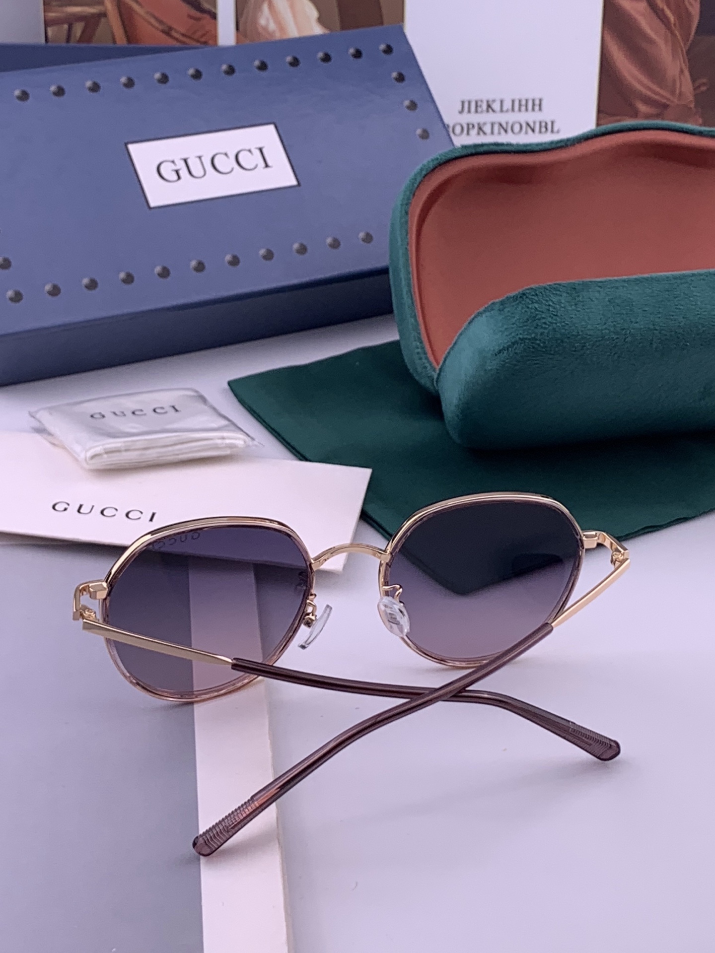 🔺 【GUCCI-偏光太阳镜】开春新款 潮流爆款 时尚圆框偏光太阳镜 高品质 佩戴舒适 网红潮款墨镜 女士高清偏光太阳镜
