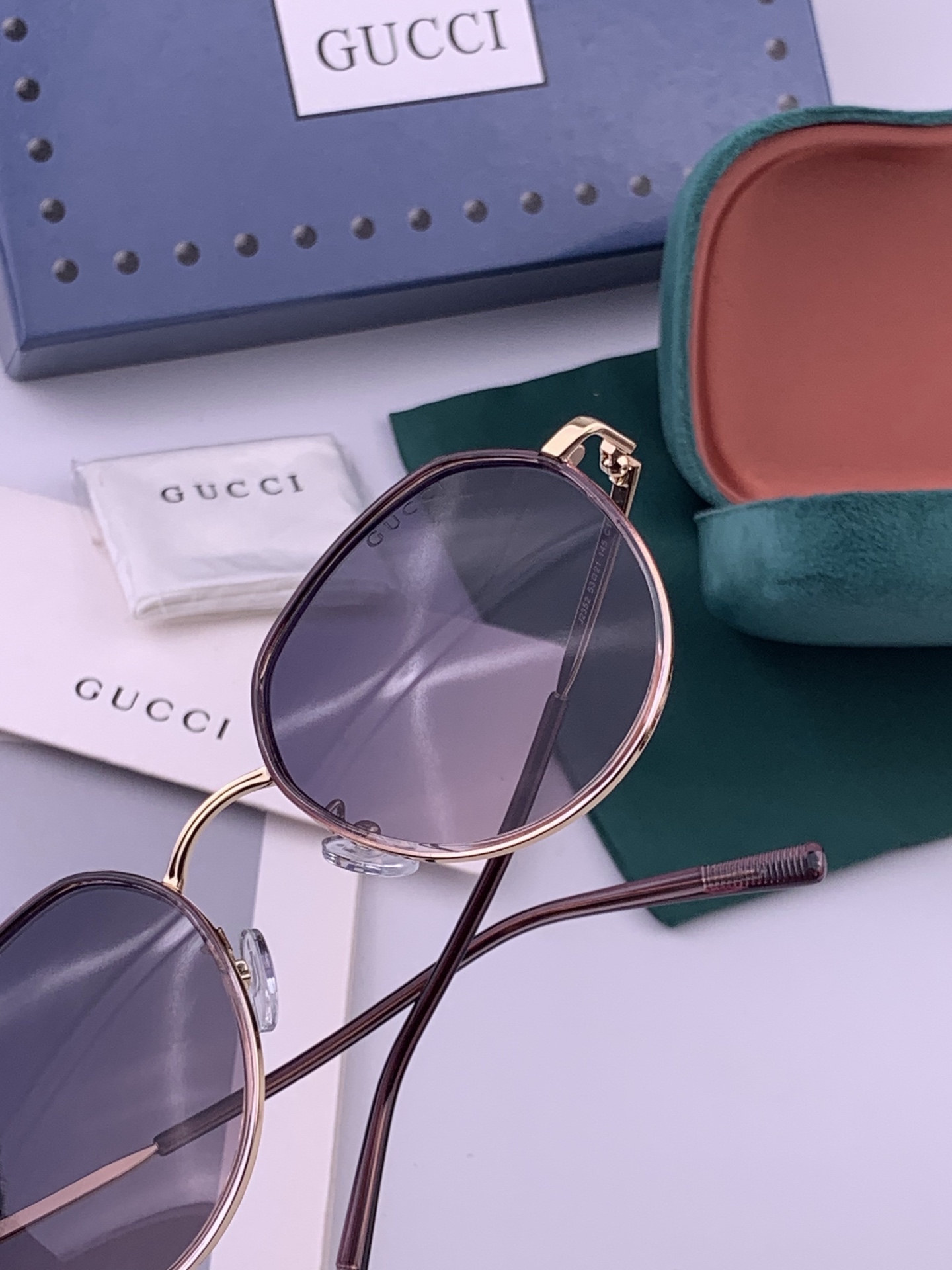 🔺 【GUCCI-偏光太阳镜】开春新款 潮流爆款 时尚圆框偏光太阳镜 高品质 佩戴舒适 网红潮款墨镜 女士高清偏光太阳镜