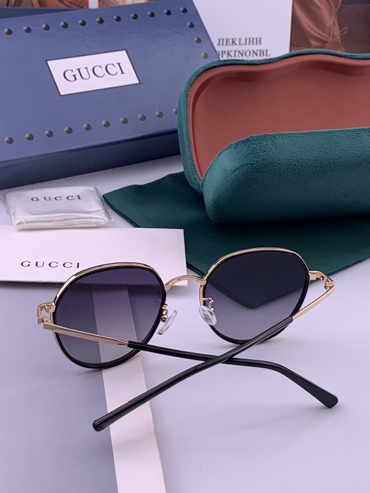 🔺 【GUCCI-偏光太阳镜】开春新款 潮流爆款 时尚圆框偏光太阳镜 高品质 佩戴舒适 网红潮款墨镜 女士高清偏光太阳镜