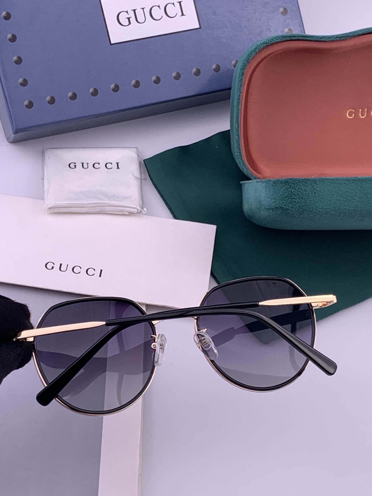 🔺 【GUCCI-偏光太阳镜】开春新款 潮流爆款 时尚圆框偏光太阳镜 高品质 佩戴舒适 网红潮款墨镜 女士高清偏光太阳镜