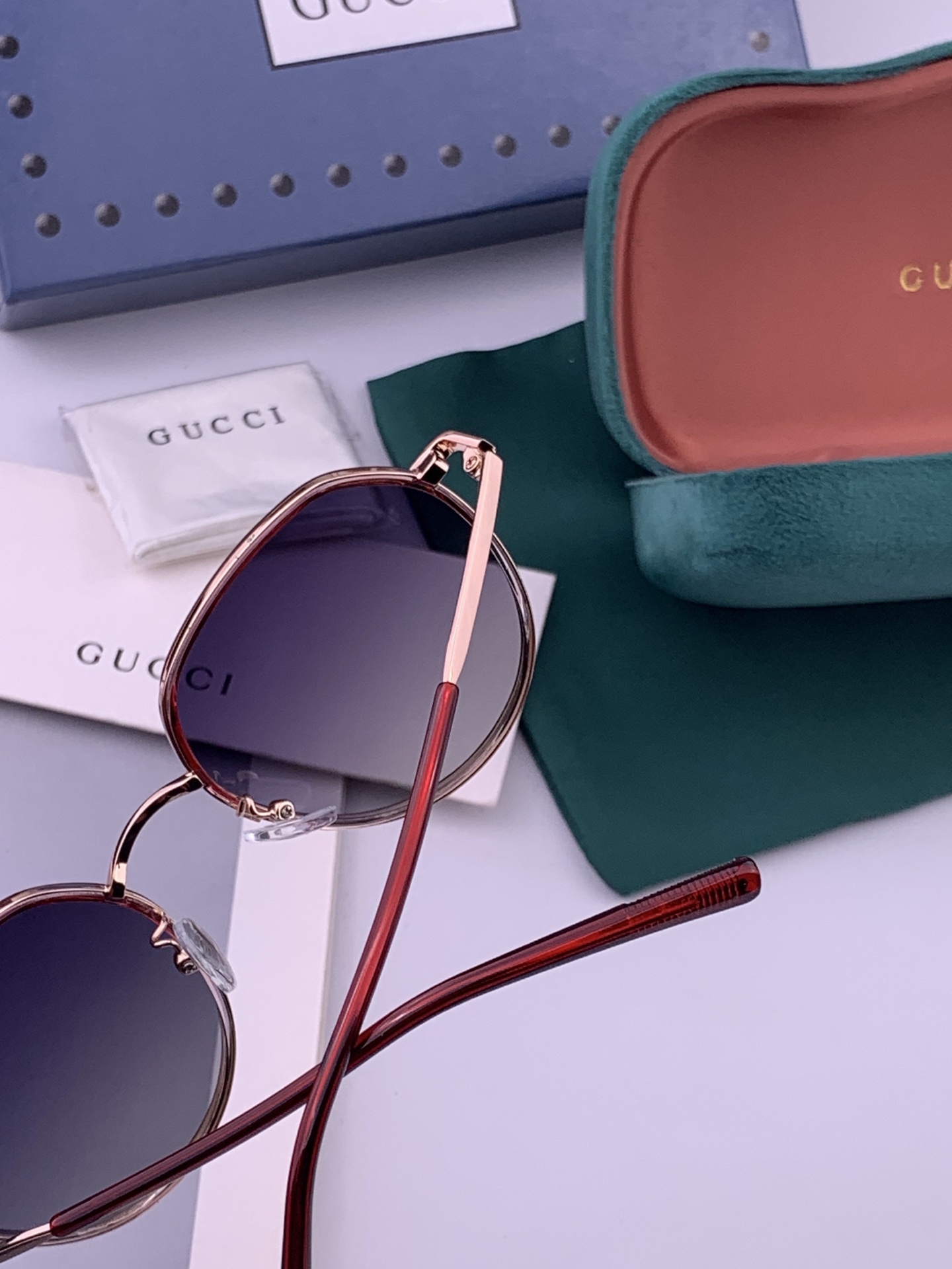 🔺 【GUCCI-偏光太阳镜】开春新款 潮流爆款 时尚圆框偏光太阳镜 高品质 佩戴舒适 网红潮款墨镜 女士高清偏光太阳镜