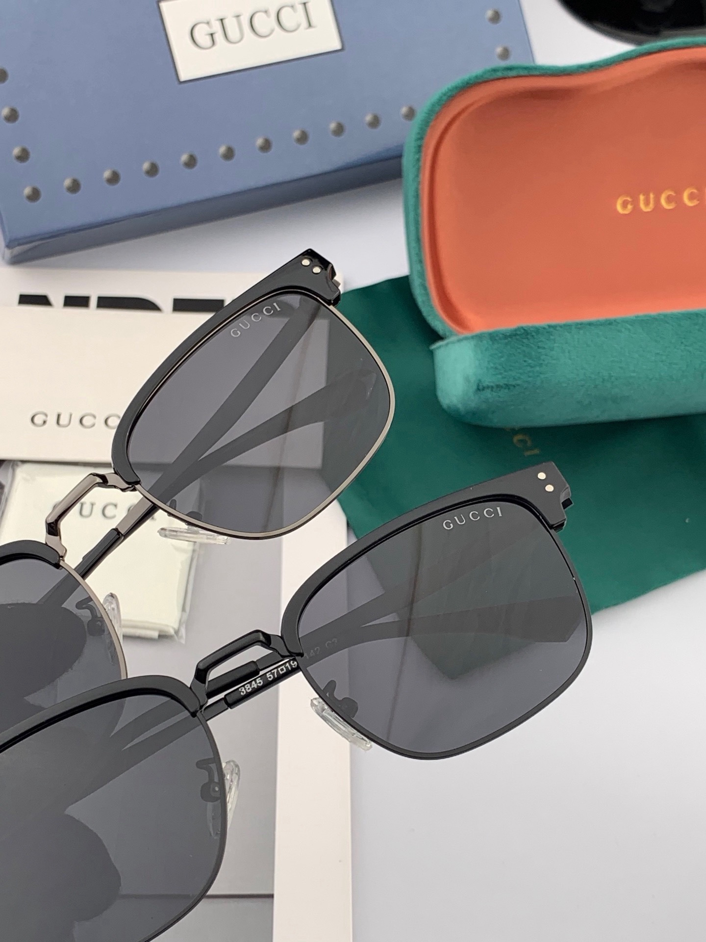 🔺 【GUCCI-偏光太阳镜】开春新款 潮流爆款 时尚方框偏光太阳镜 高品质 佩戴舒适 网红潮款墨镜 女士高清偏光太阳镜
