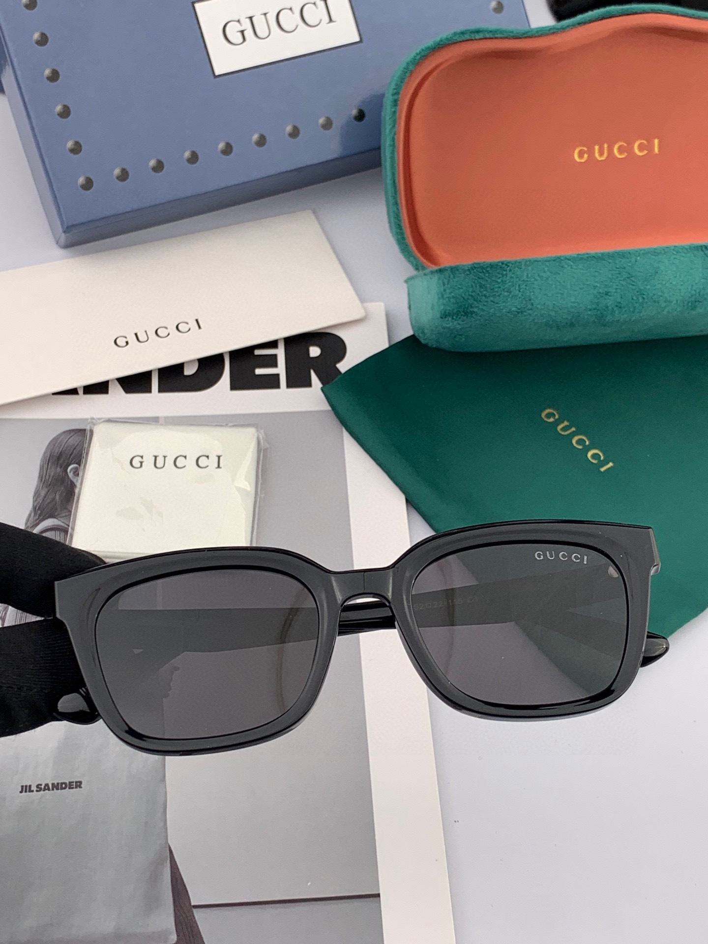 🔺 【GUCCI-偏光太阳镜】开春新款 潮流爆款 时尚方框偏光太阳镜 高品质 佩戴舒适 网红潮款墨镜 女士高清偏光太阳镜