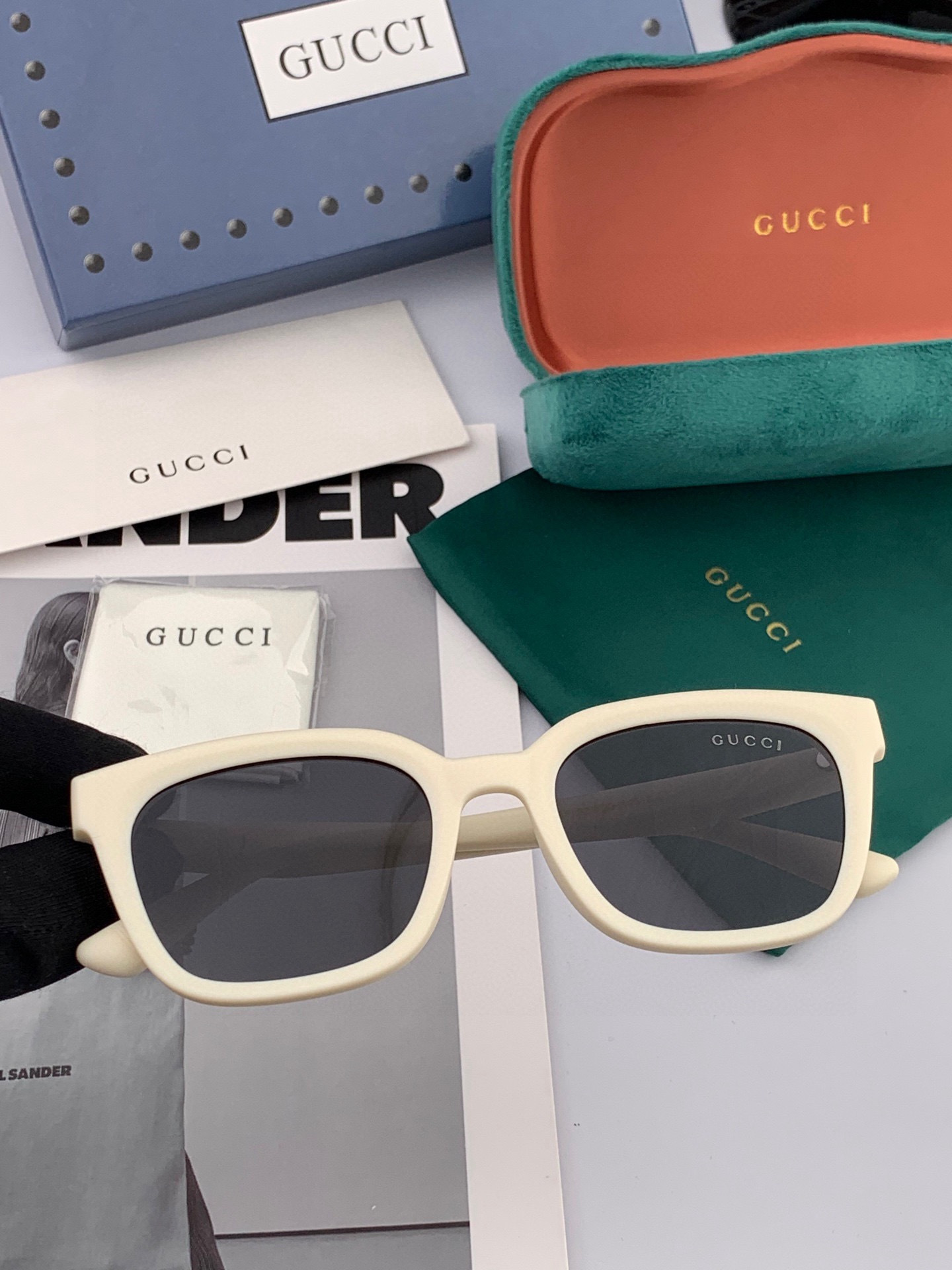 🔺 【GUCCI-偏光太阳镜】开春新款 潮流爆款 时尚方框偏光太阳镜 高品质 佩戴舒适 网红潮款墨镜 女士高清偏光太阳镜