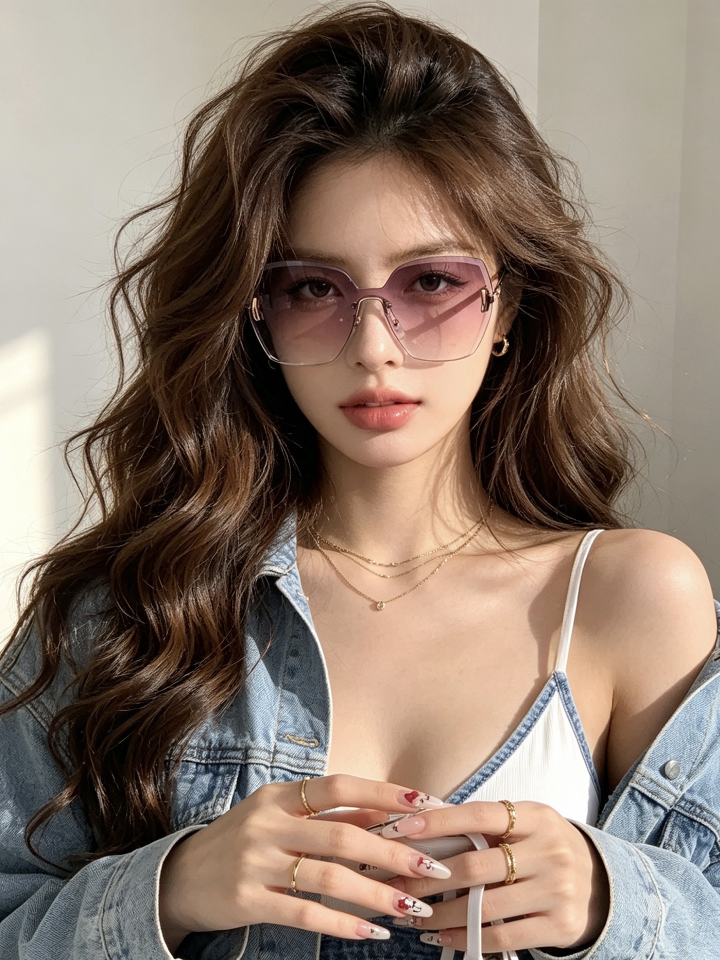 GUCCI  新款连体尼龙偏光太眼镜，无框钻石 切边更有质感，大气女人范儿，大脸小脸都好看 ！型号：G8212 