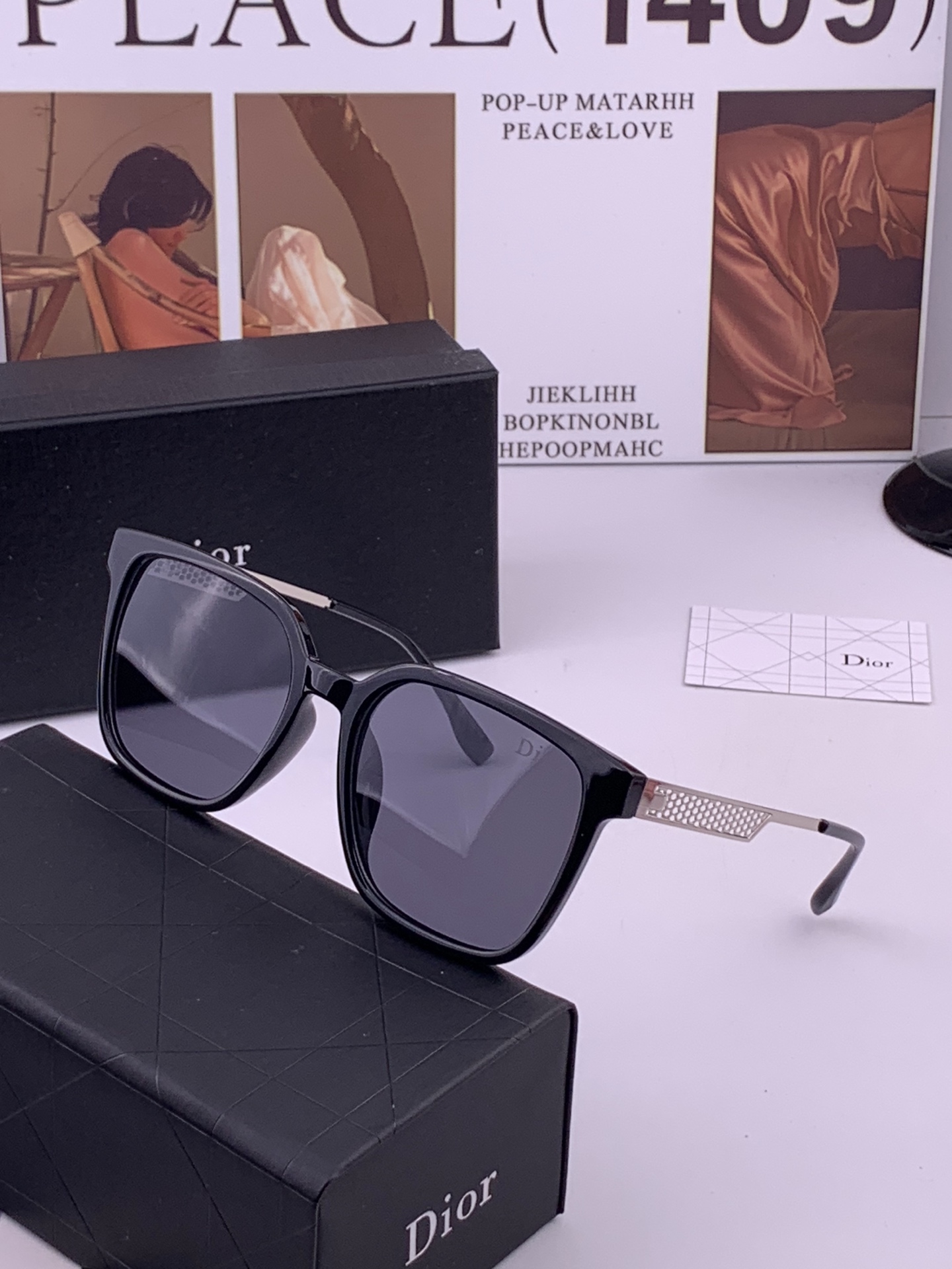🔺 【DIOR】开春新款 潮流爆款 时尚方框偏光太阳镜 高品质 佩戴舒适 网红潮款墨镜 女士高清偏光太阳镜🕶️ 🎉高品质