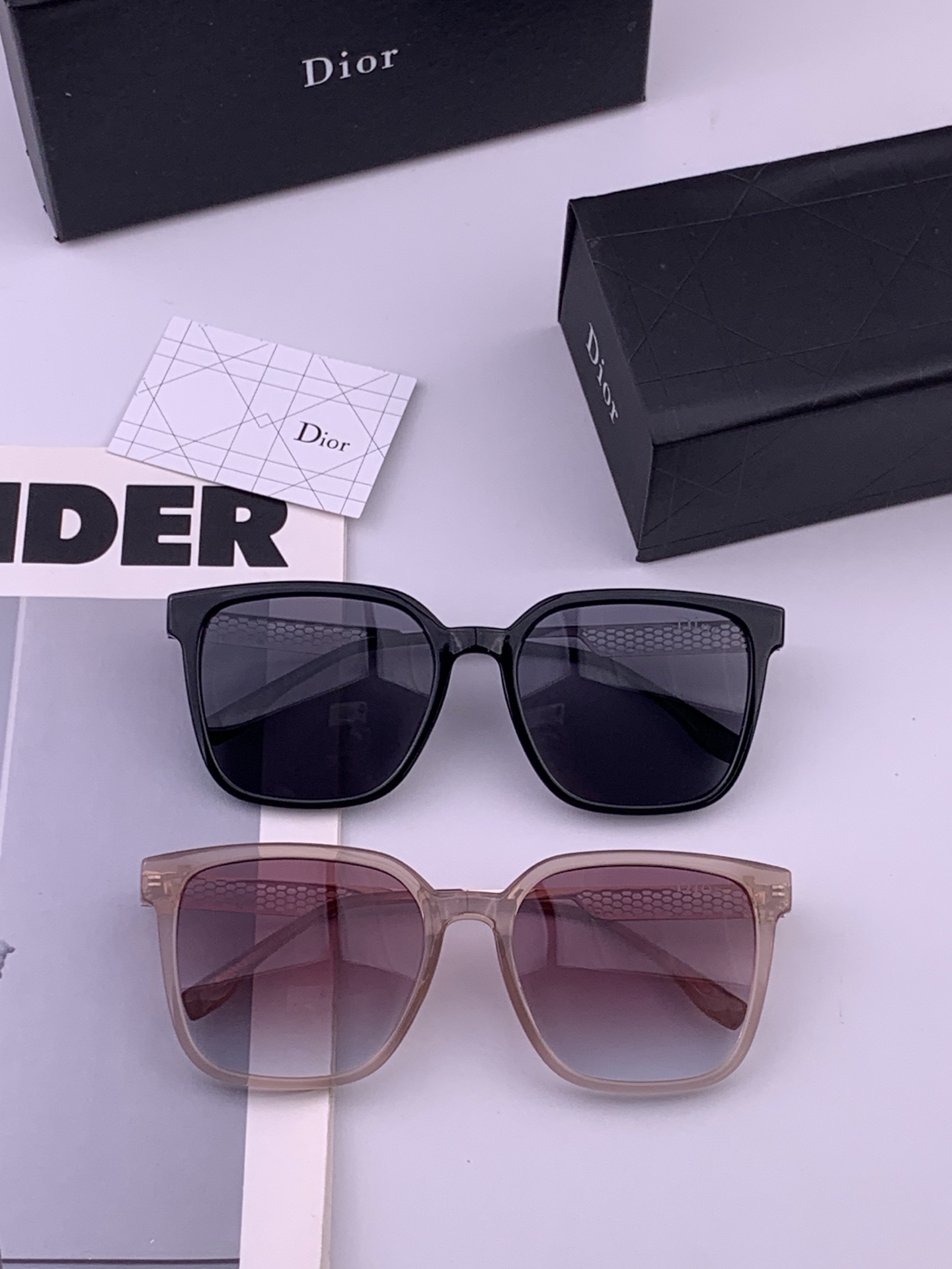 🔺 【DIOR】开春新款 潮流爆款 时尚方框偏光太阳镜 高品质 佩戴舒适 网红潮款墨镜 女士高清偏光太阳镜🕶️ 🎉高品质