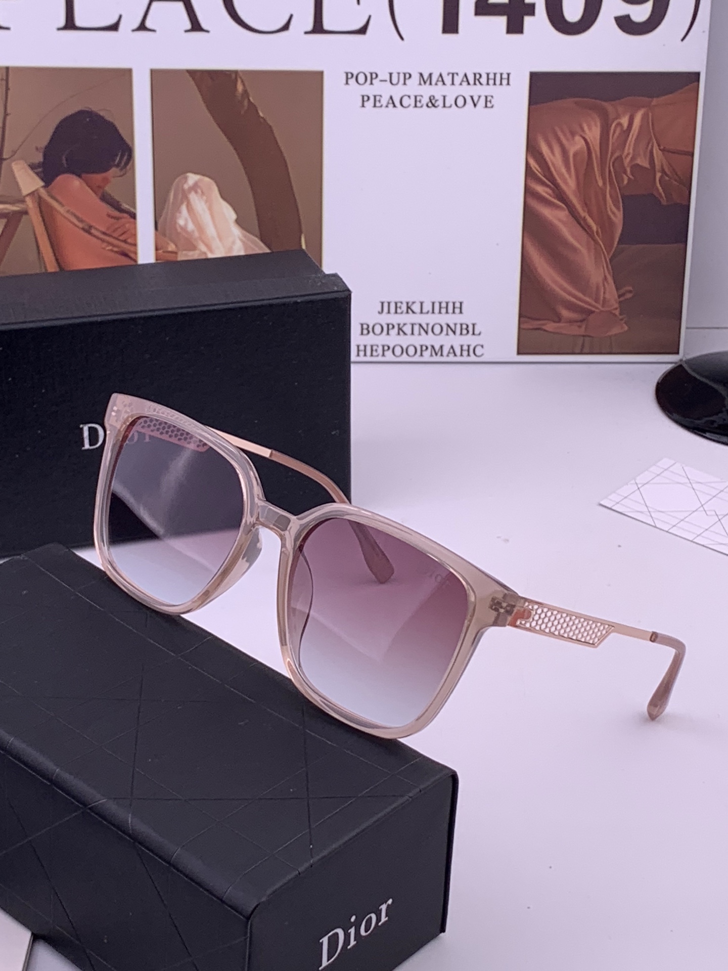 🔺 【DIOR】开春新款 潮流爆款 时尚方框偏光太阳镜 高品质 佩戴舒适 网红潮款墨镜 女士高清偏光太阳镜🕶️ 🎉高品质