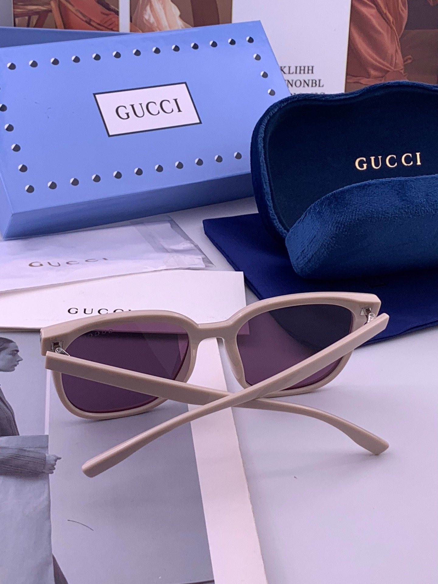 🔺 【GUCCI-偏光太阳镜】开春新款 潮流爆款 时尚圆框偏光太阳镜 高品质 佩戴舒适 网红潮款墨镜 女士高清偏光太阳镜