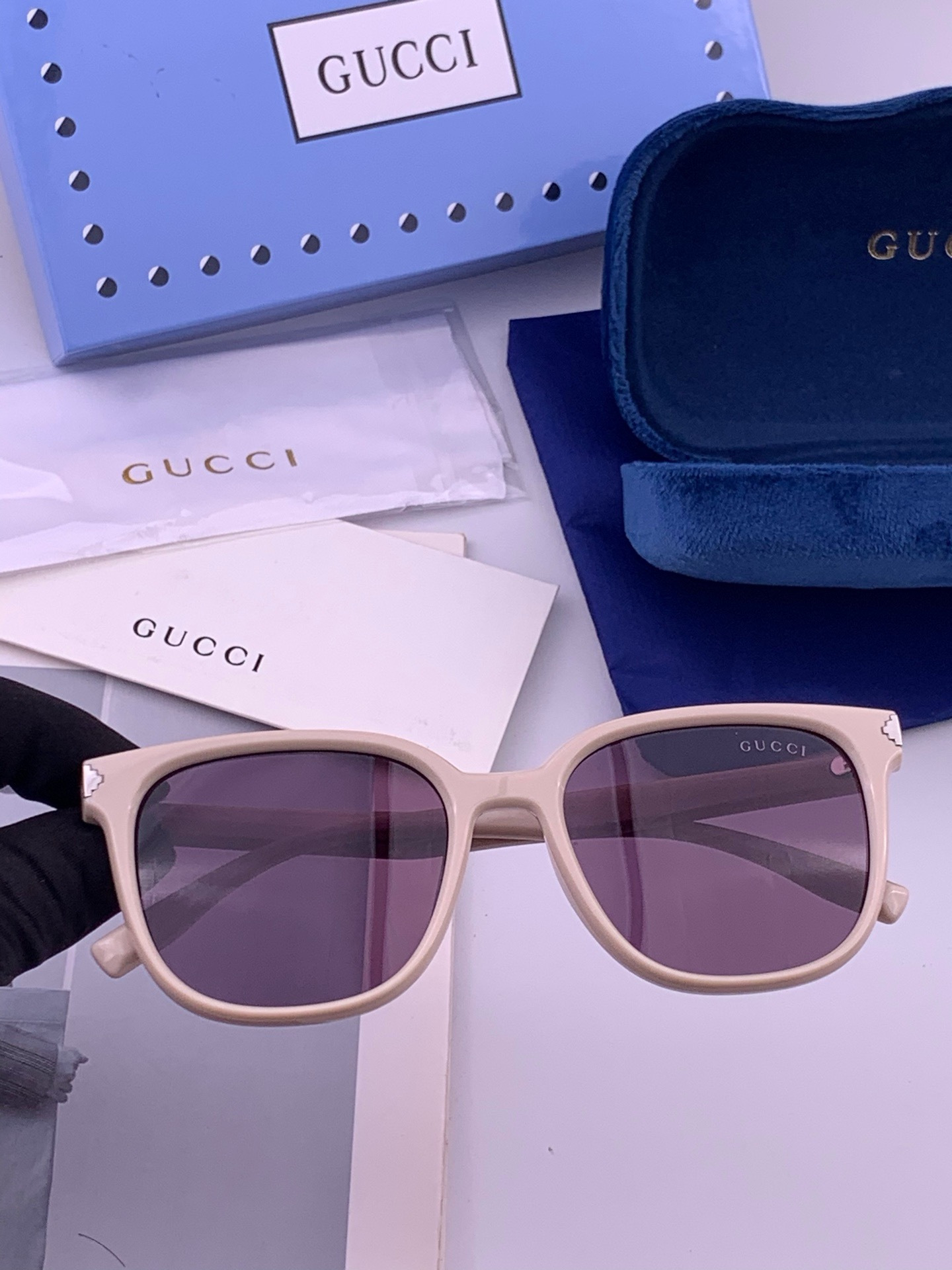 🔺 【GUCCI-偏光太阳镜】开春新款 潮流爆款 时尚圆框偏光太阳镜 高品质 佩戴舒适 网红潮款墨镜 女士高清偏光太阳镜