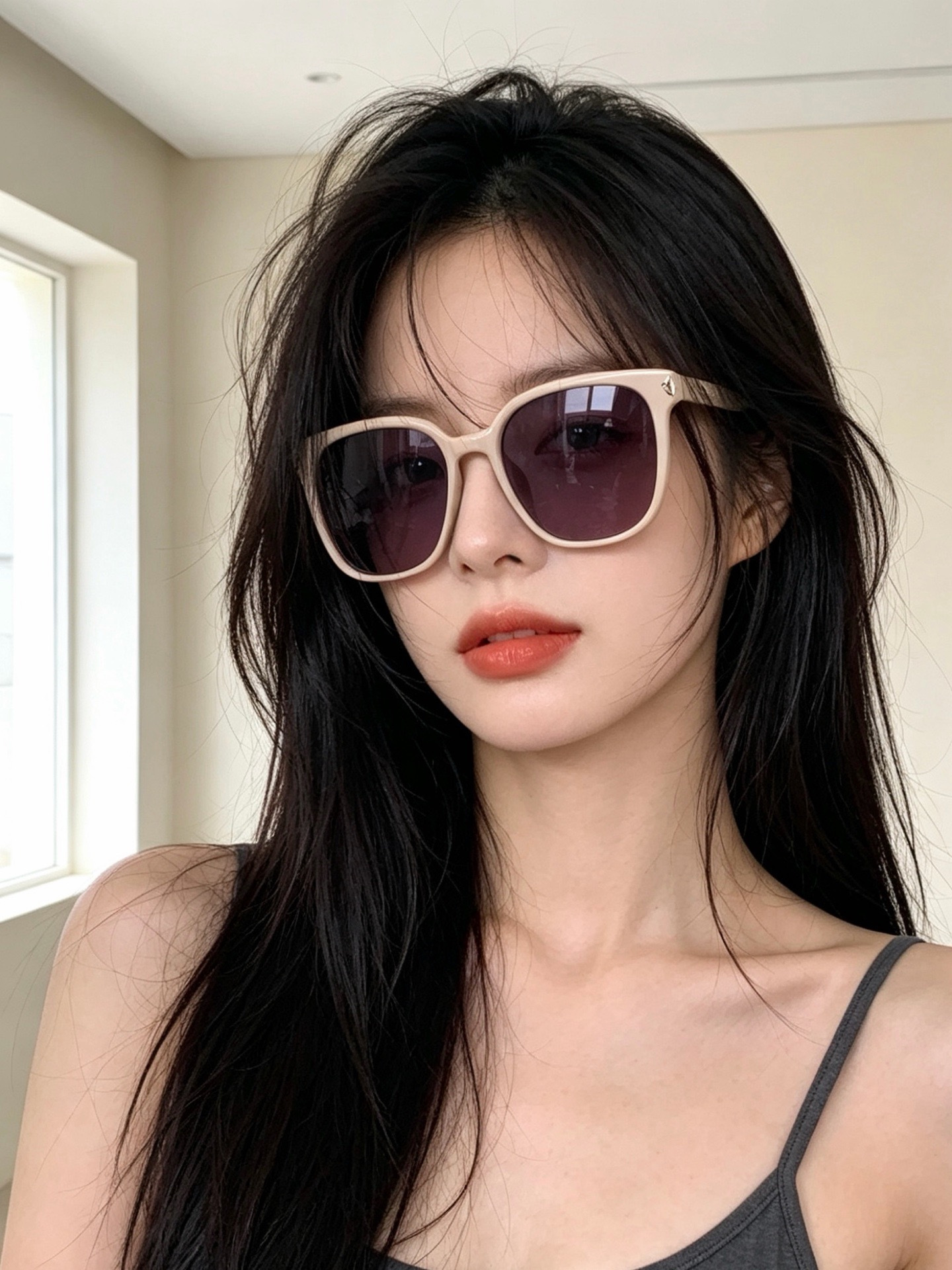 🔺 【GUCCI-偏光太阳镜】开春新款 潮流爆款 时尚圆框偏光太阳镜 高品质 佩戴舒适 网红潮款墨镜 女士高清偏光太阳镜