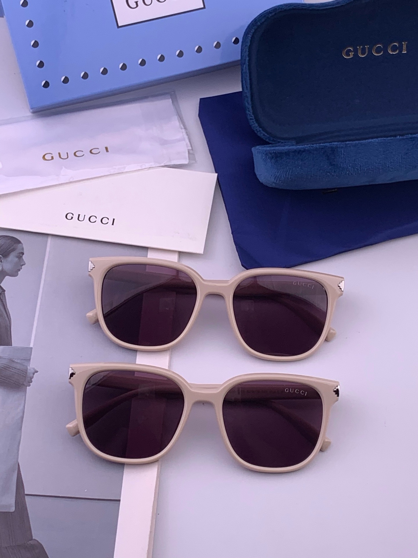 🔺 【GUCCI-偏光太阳镜】开春新款 潮流爆款 时尚圆框偏光太阳镜 高品质 佩戴舒适 网红潮款墨镜 女士高清偏光太阳镜
