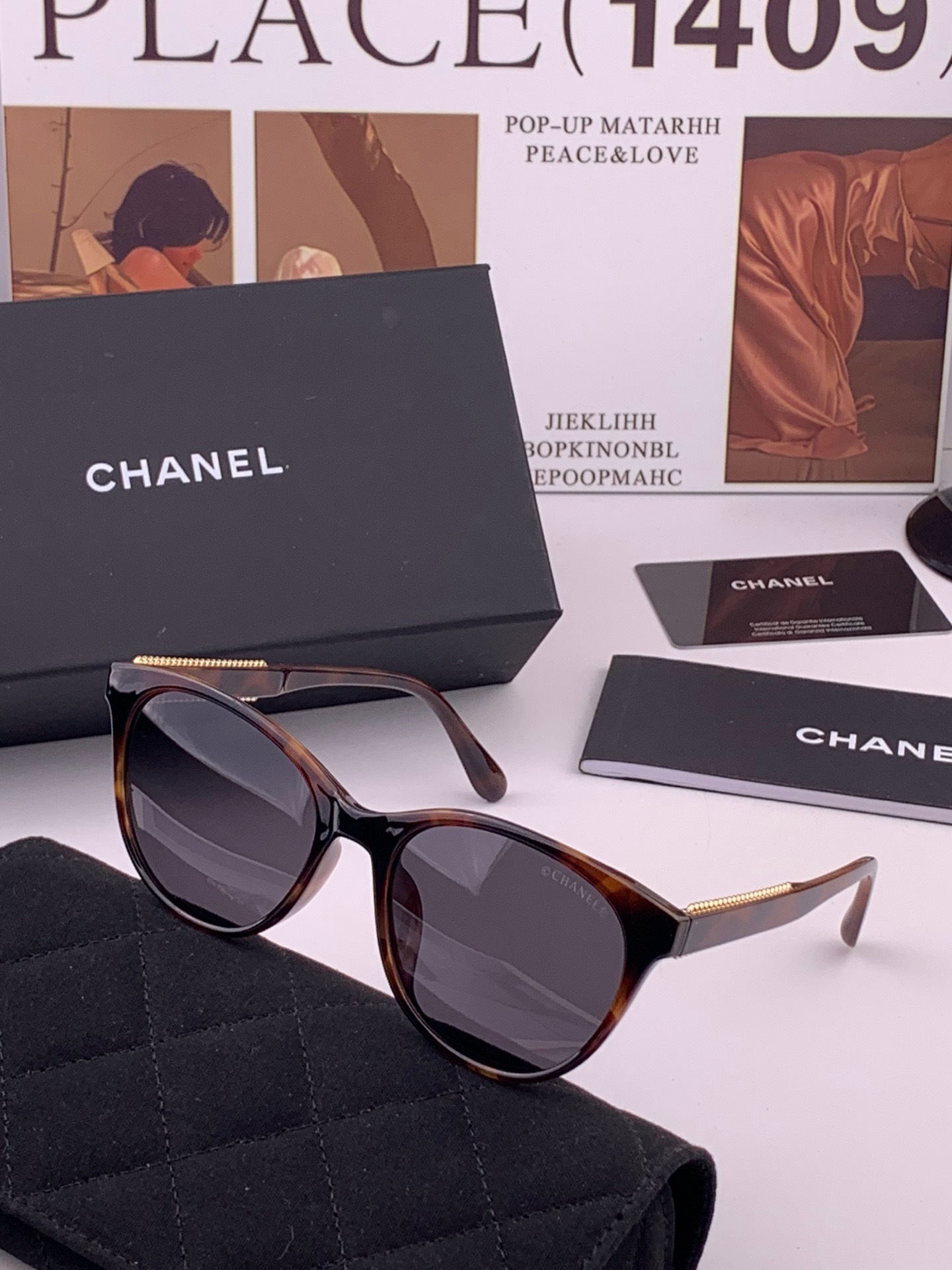 【CHANEL】香奈儿 新款山茶花潮流爆款 时尚圆框高清偏光太阳镜 佩戴舒适 网红潮款墨镜  ♥️♥️型号：CH7821