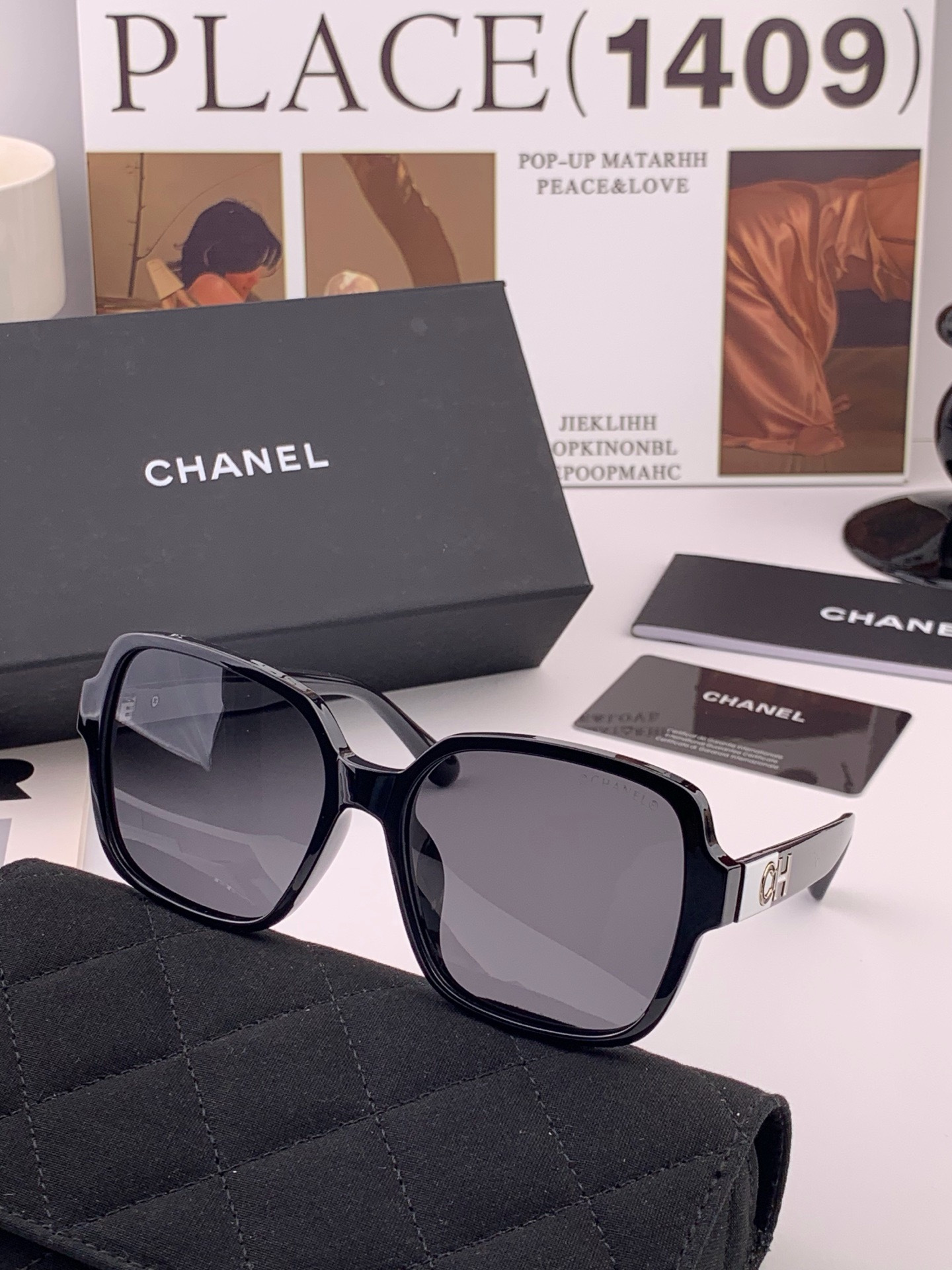 【CHANEL】香奈儿 新款潮流爆款 时尚方框太阳镜 佩戴舒适 网红潮款墨镜  女士高清加厚偏光太阳镜🕶️ 🎉高品质TR