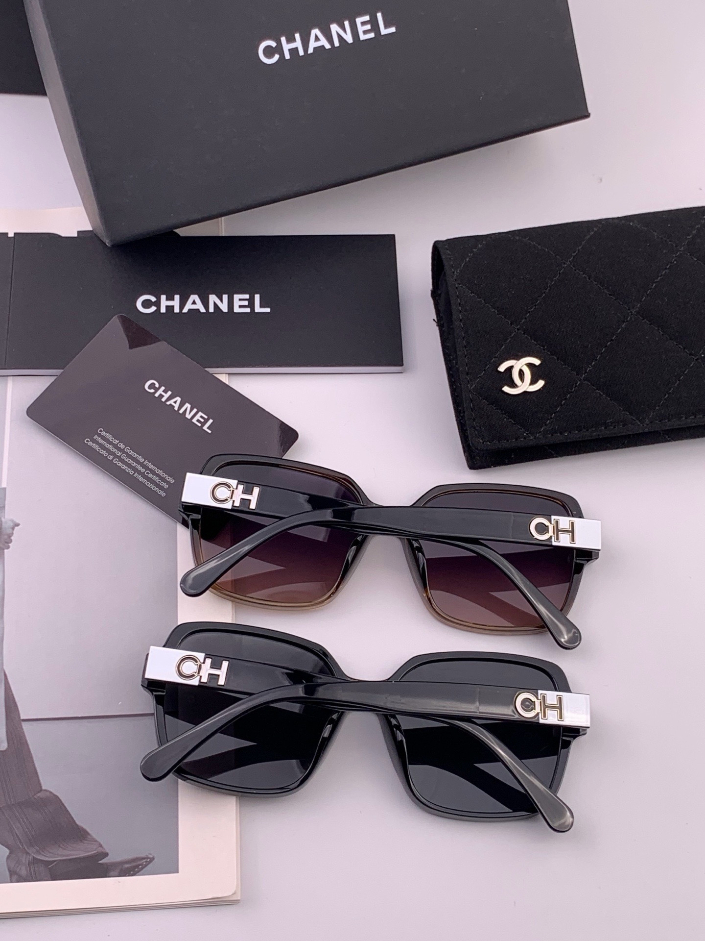 【CHANEL】香奈儿 新款潮流爆款 时尚方框太阳镜 佩戴舒适 网红潮款墨镜  女士高清加厚偏光太阳镜🕶️ 🎉高品质TR