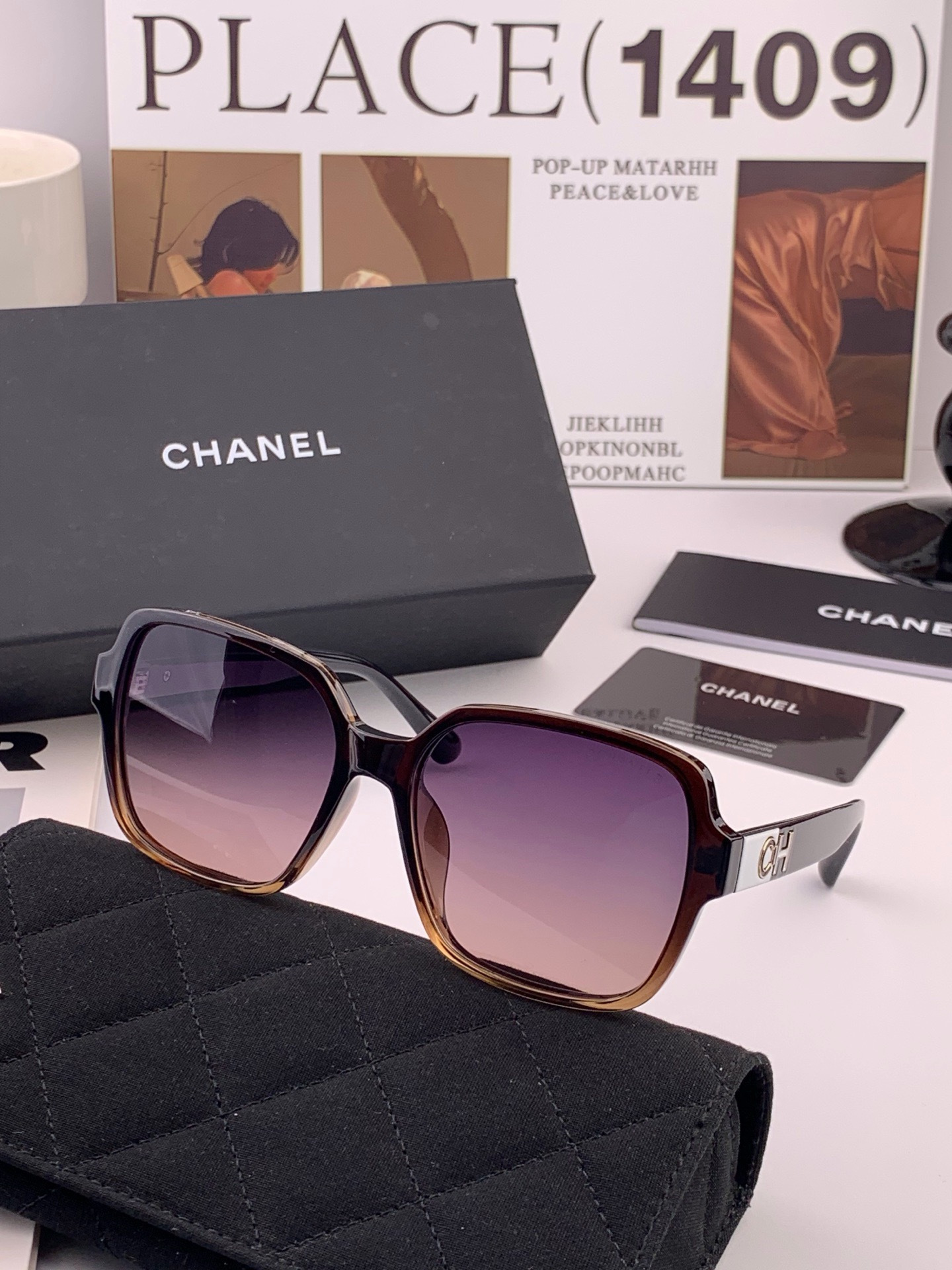 【CHANEL】香奈儿 新款潮流爆款 时尚方框太阳镜 佩戴舒适 网红潮款墨镜  女士高清加厚偏光太阳镜🕶️ 🎉高品质TR